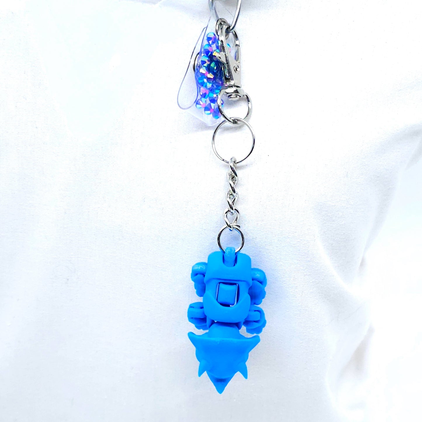 Blue Triceratops: Fun and Functional Badge Reel Accessory