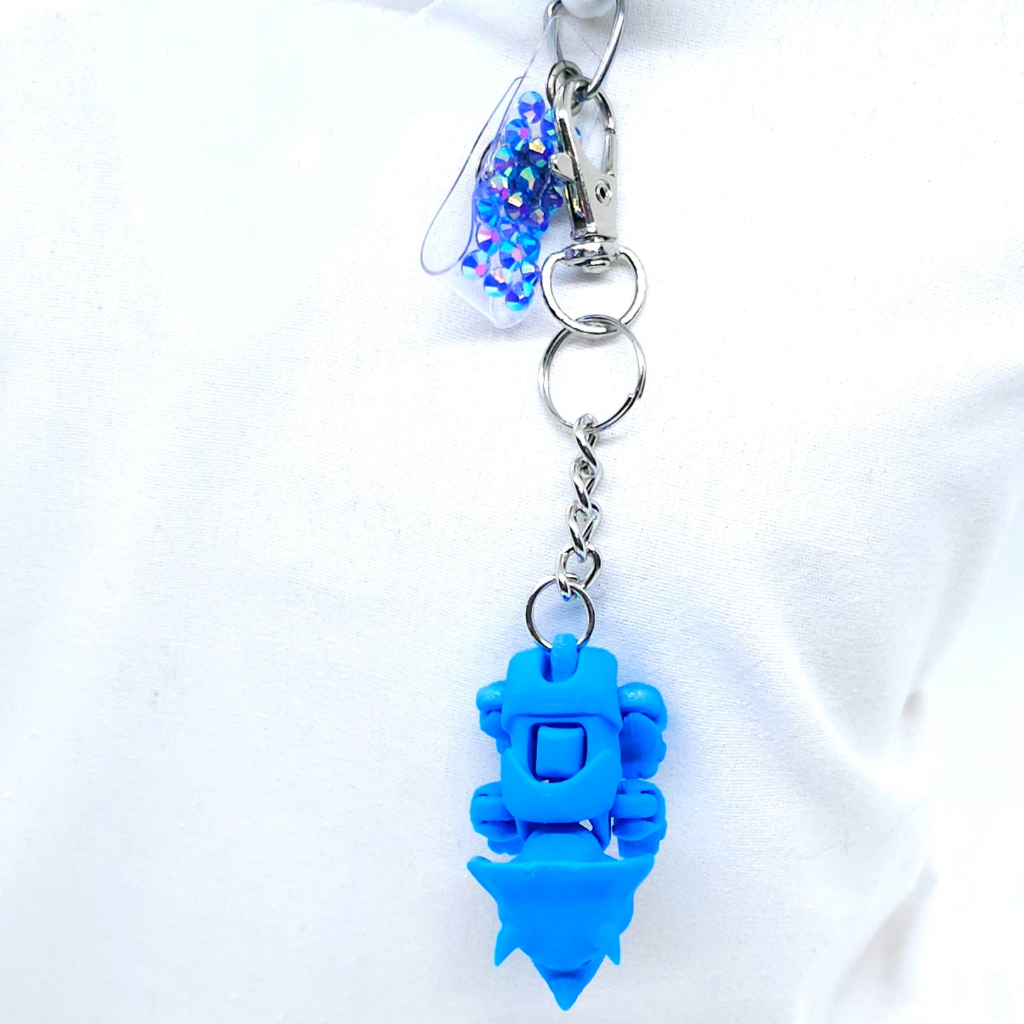 Blue Triceratops: Fun and Functional Badge Reel Accessory
