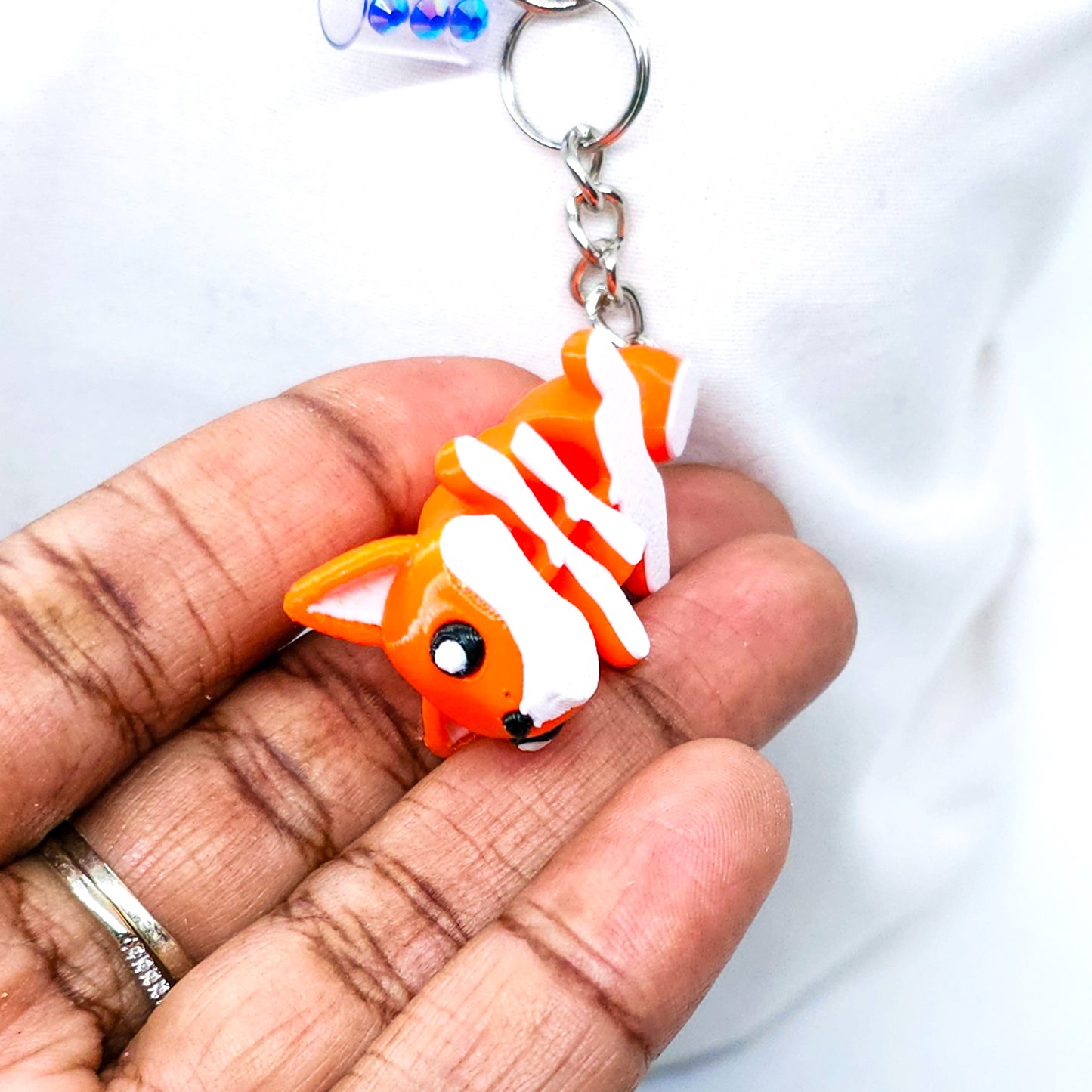 Cute Fox Charm: 3D Printed Fidget Keychain