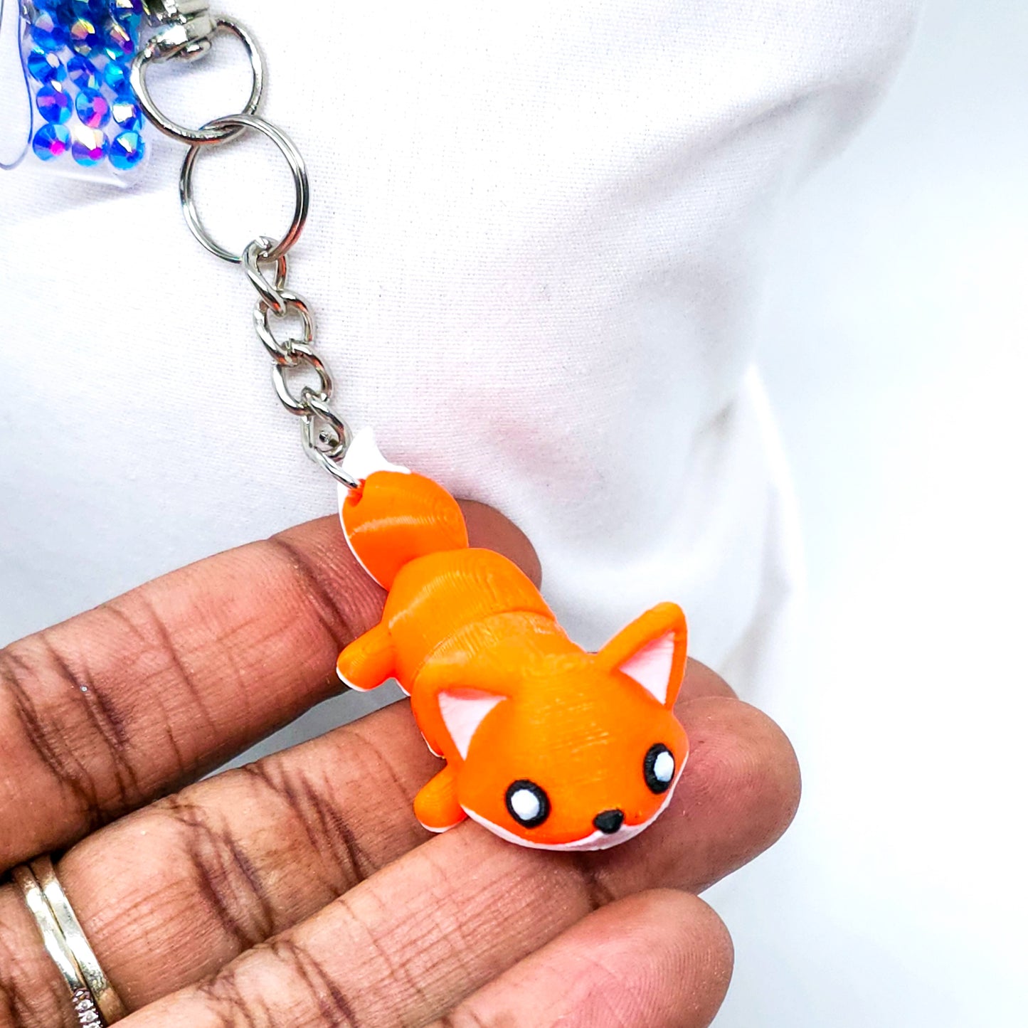 Cute Fox Charm: 3D Printed Fidget Keychain