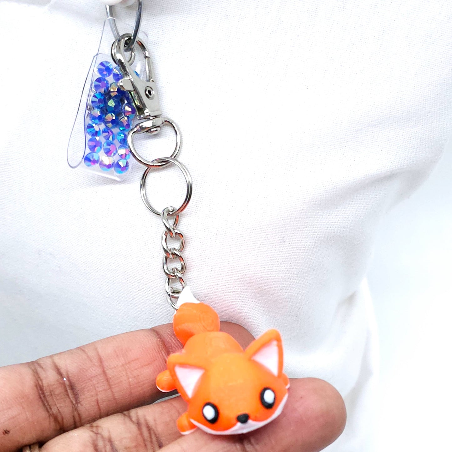 Cute Fox Charm: 3D Printed Fidget Keychain