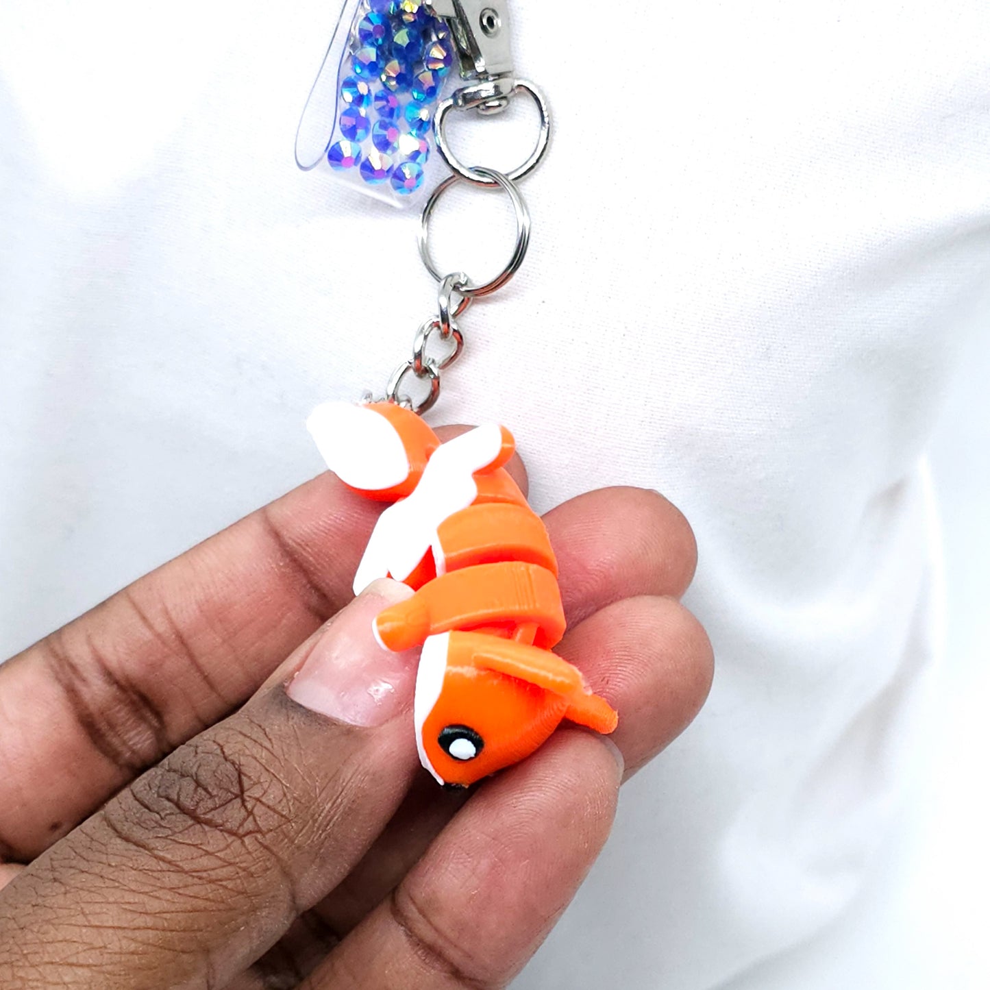 Cute Fox Charm: 3D Printed Fidget Keychain