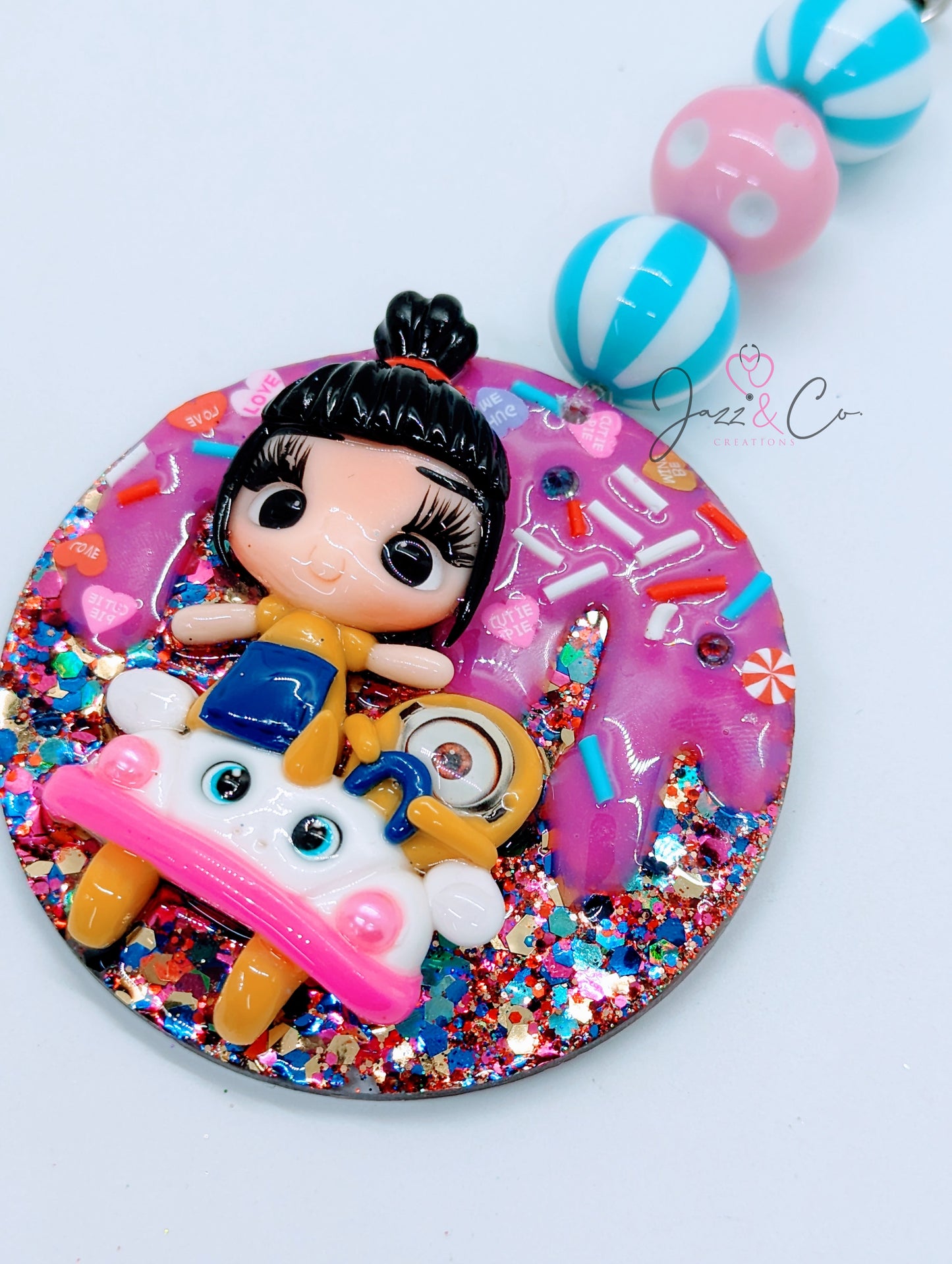 Girl and Minion Friend Key Chain