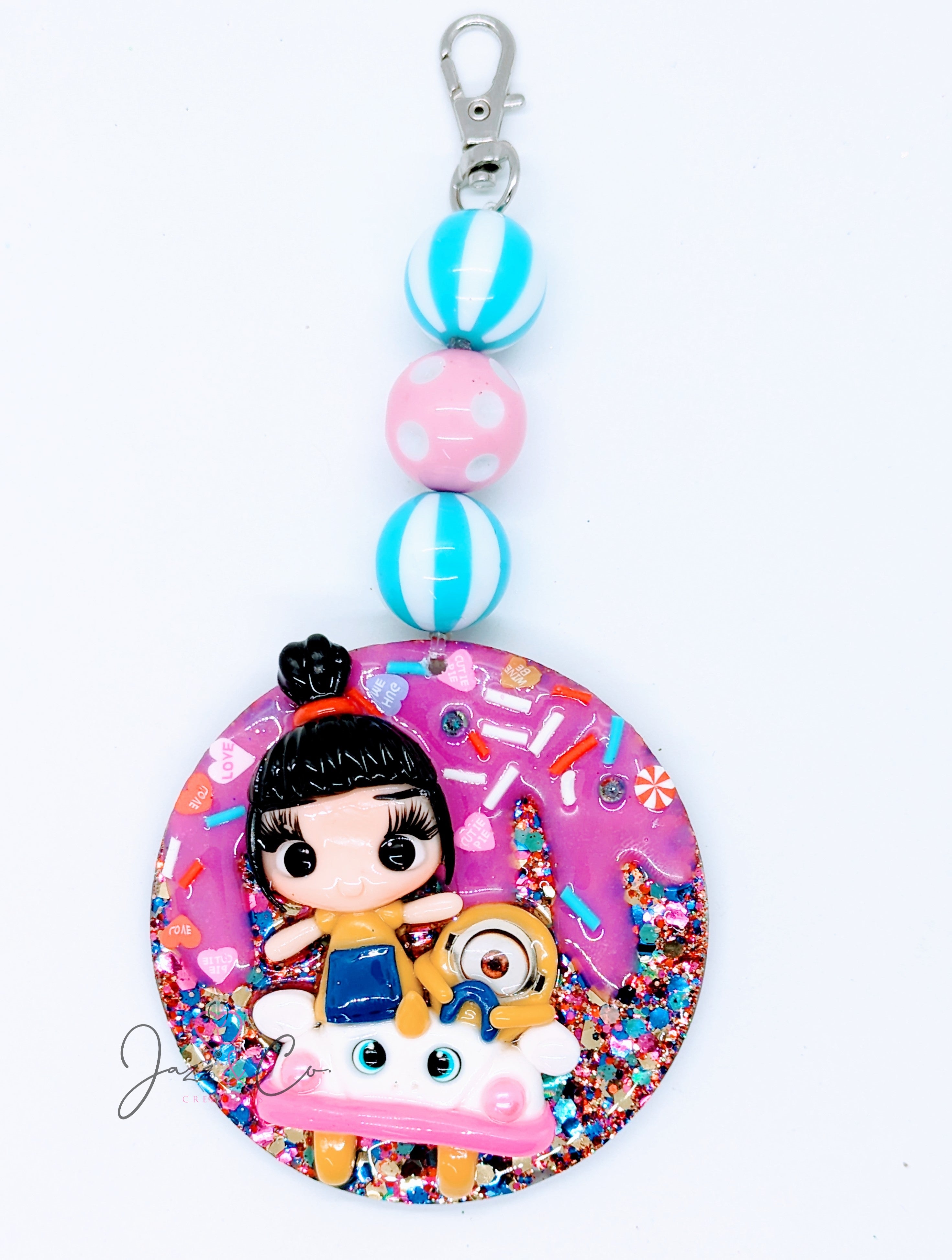 Girl and Minion Friend Key Chain