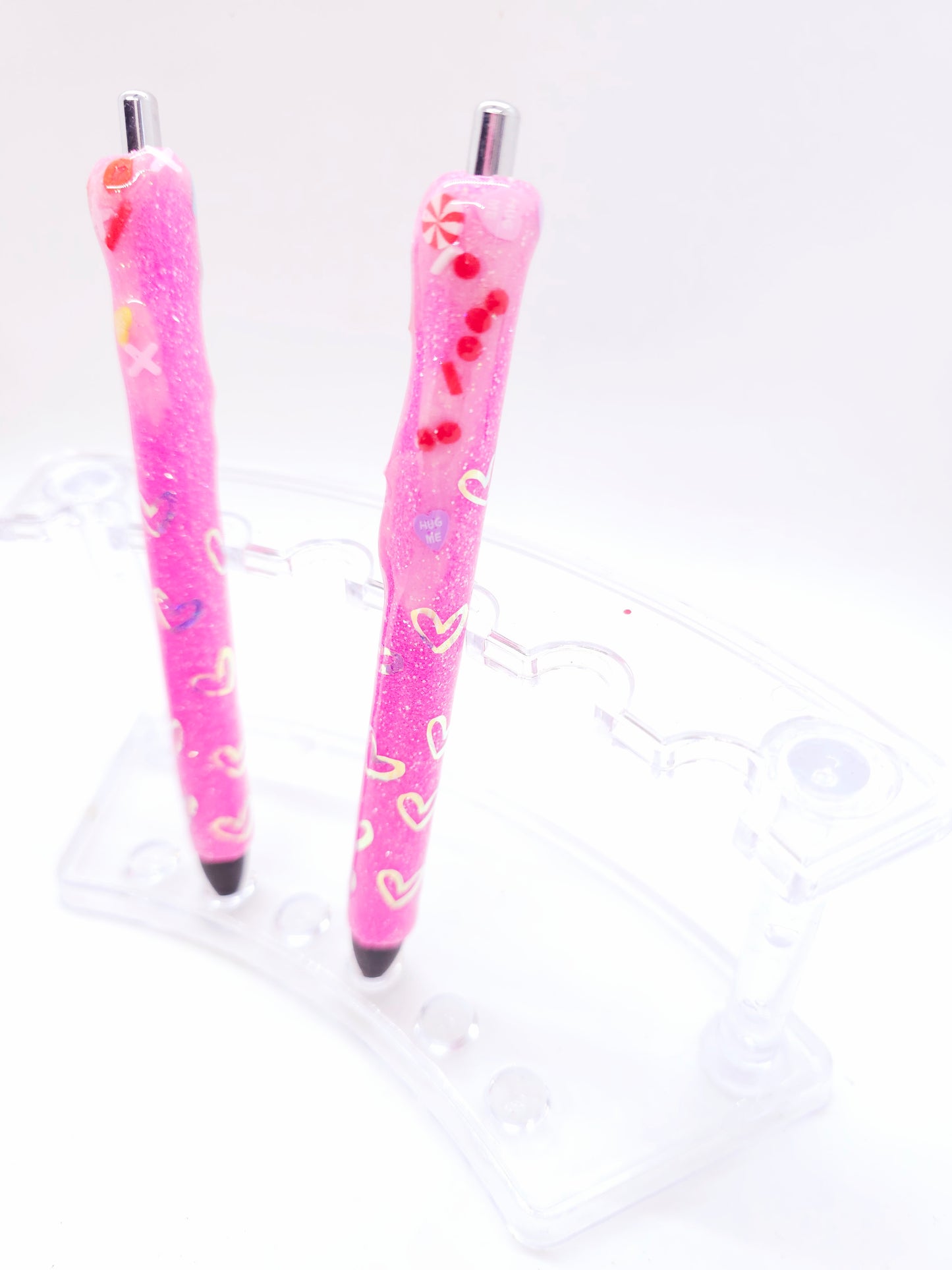 Pink Heart Glitter Pens