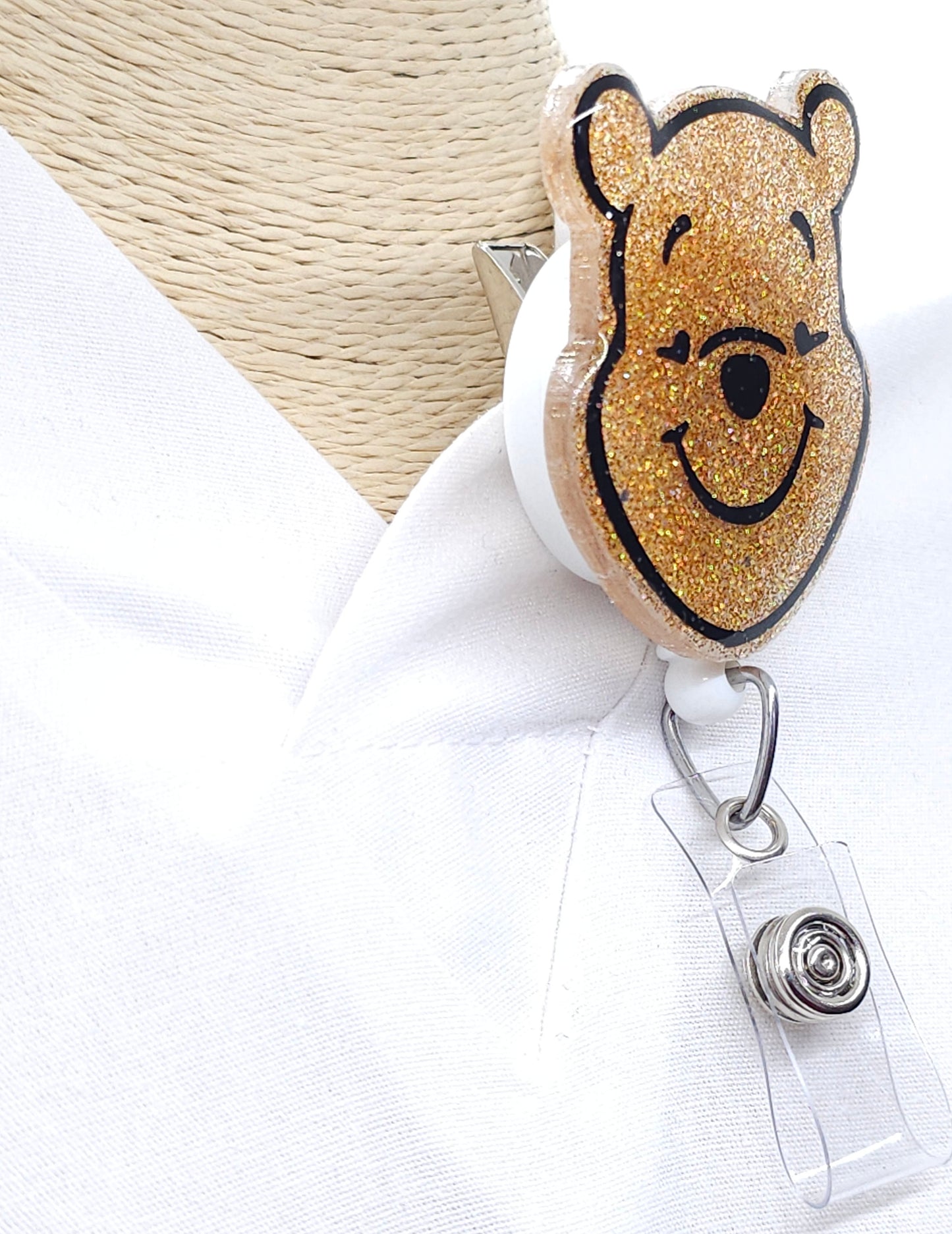 Honey Bear Glitter Badge Reel