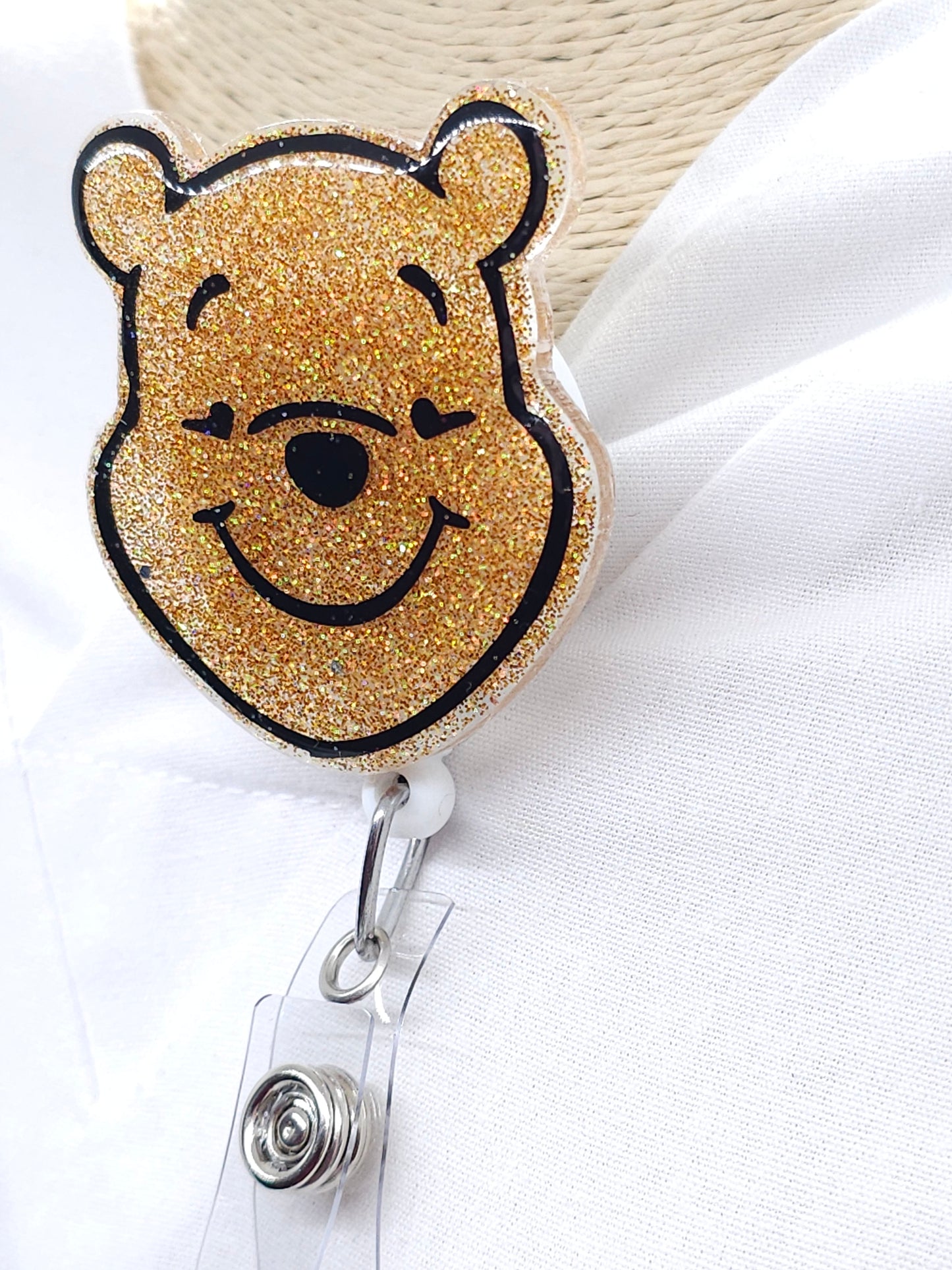 Honey Bear Glitter Badge Reel
