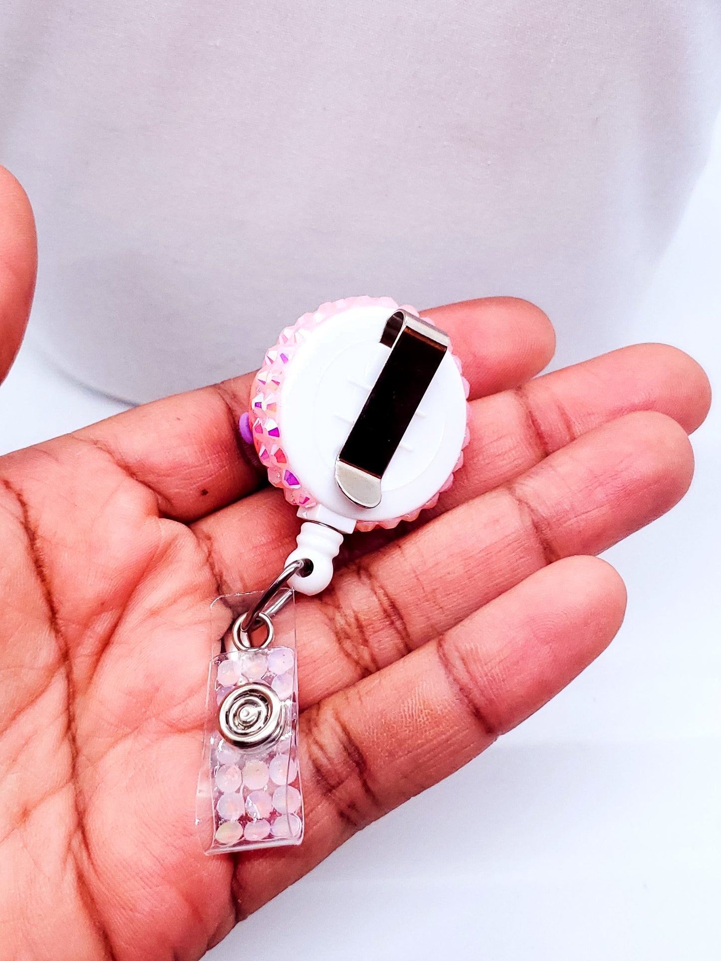 Brain Nursing Badge Reel with Purple Bow