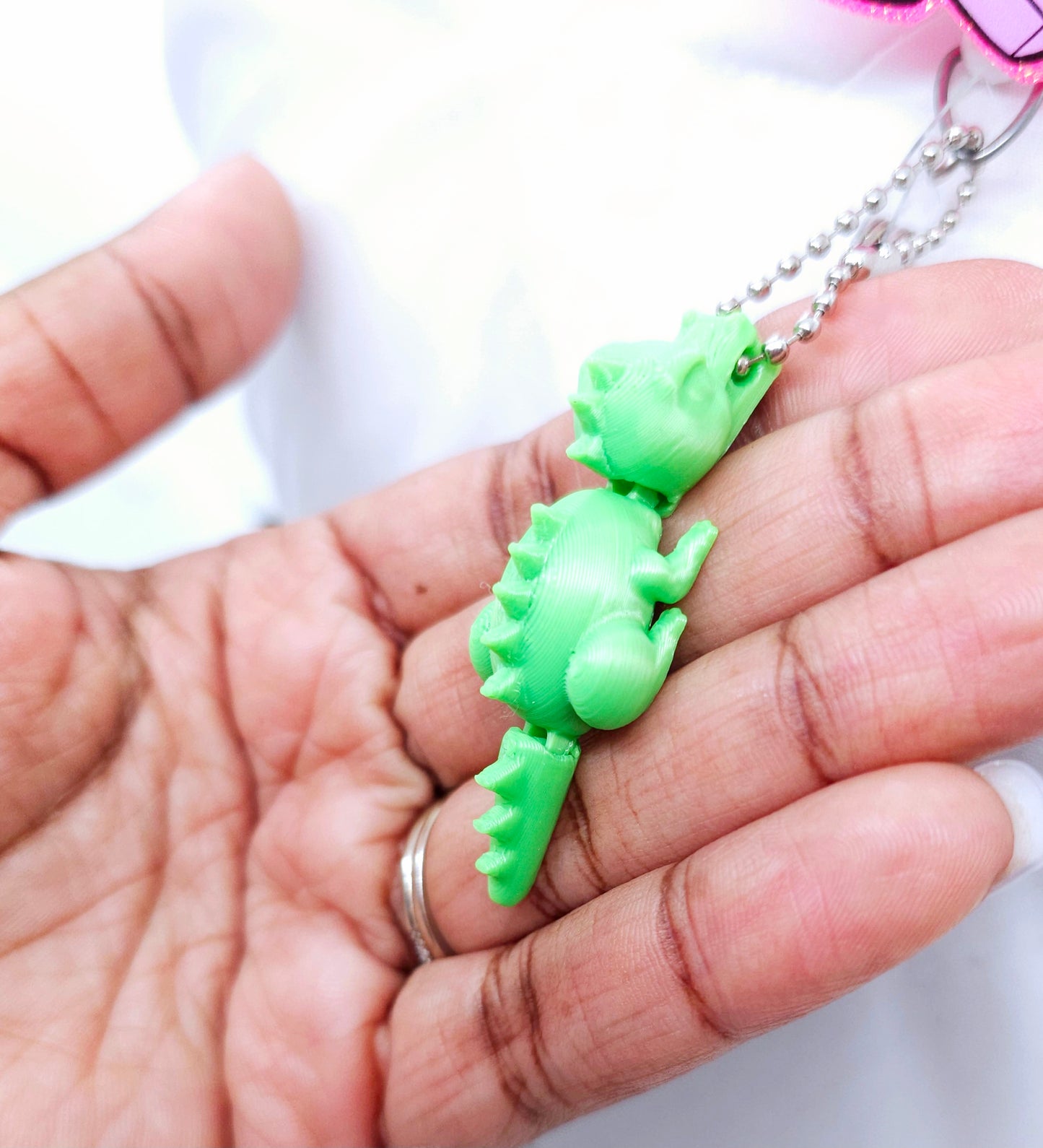 Flexible Mini Dinosaur Badge Reel Charm - Interactive Nurse Accessory