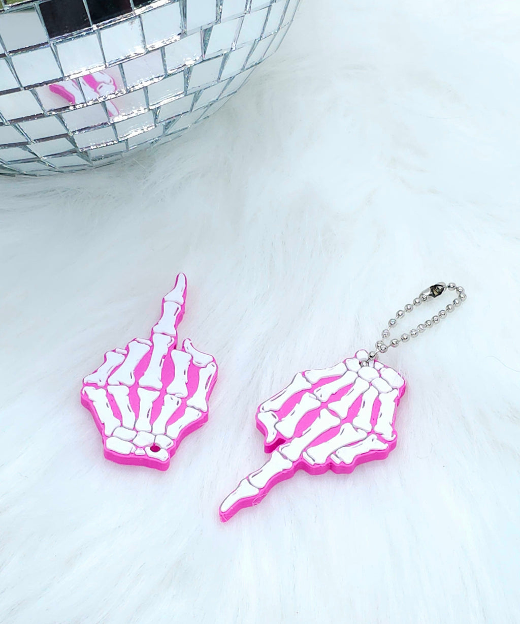 Pink & Spooky: 3D Printed Skeleton Hand Keychain