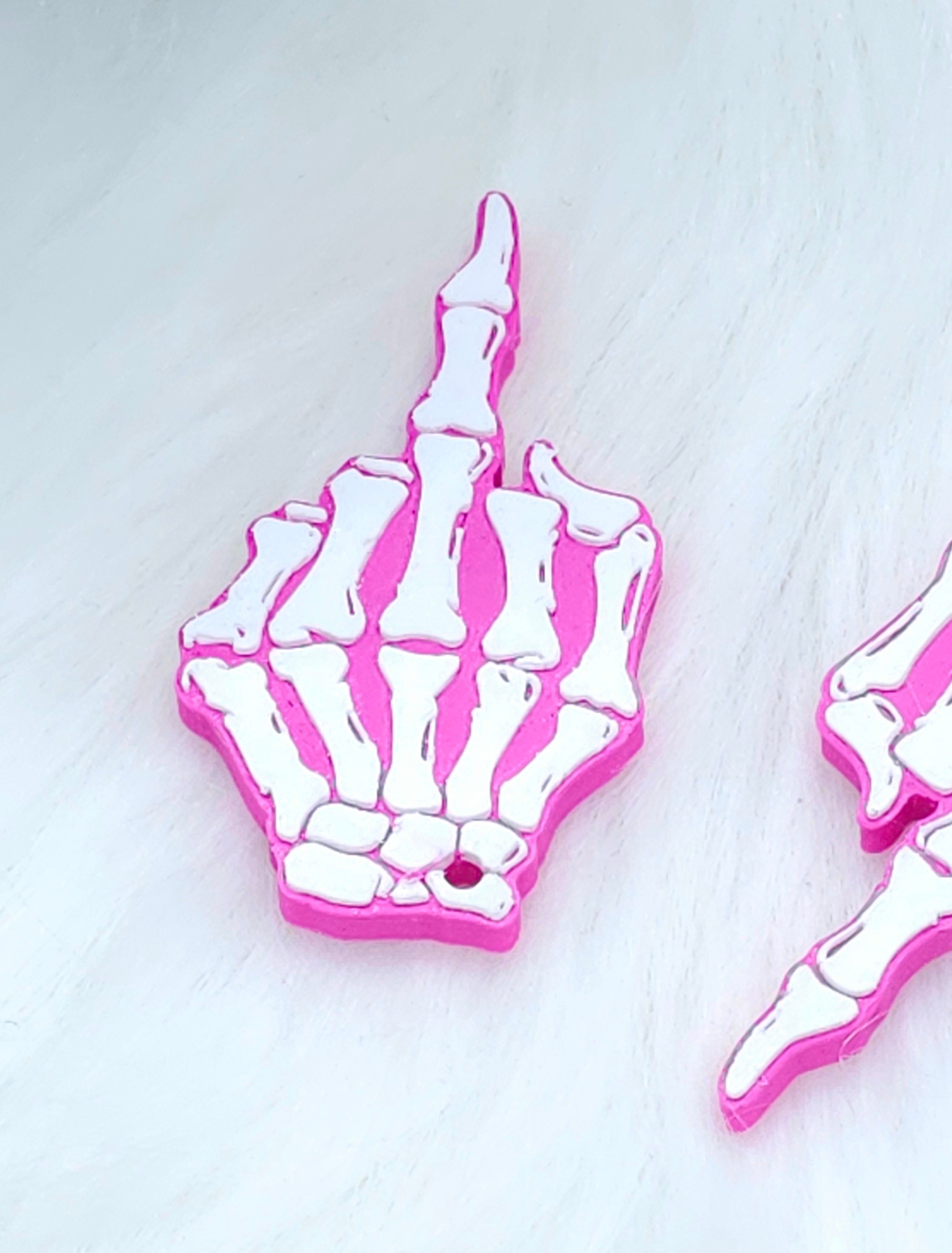 Pink & Spooky: 3D Printed Skeleton Hand Keychain