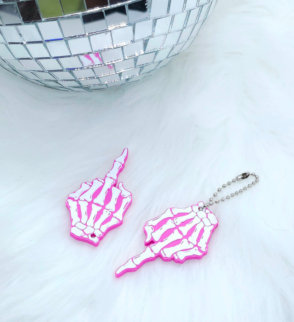 Pink & Spooky: 3D Printed Skeleton Hand Keychain