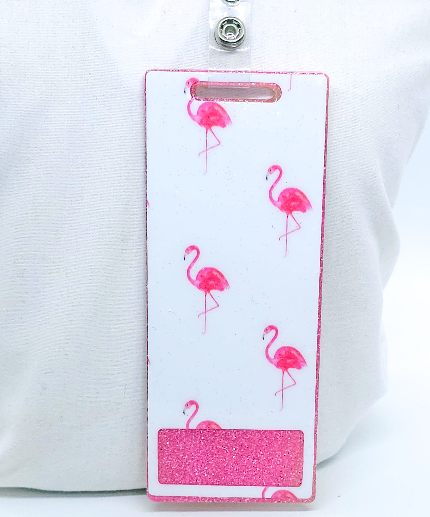 Flamingo Badge Reel Set: Stand Tall and Be Fabulous