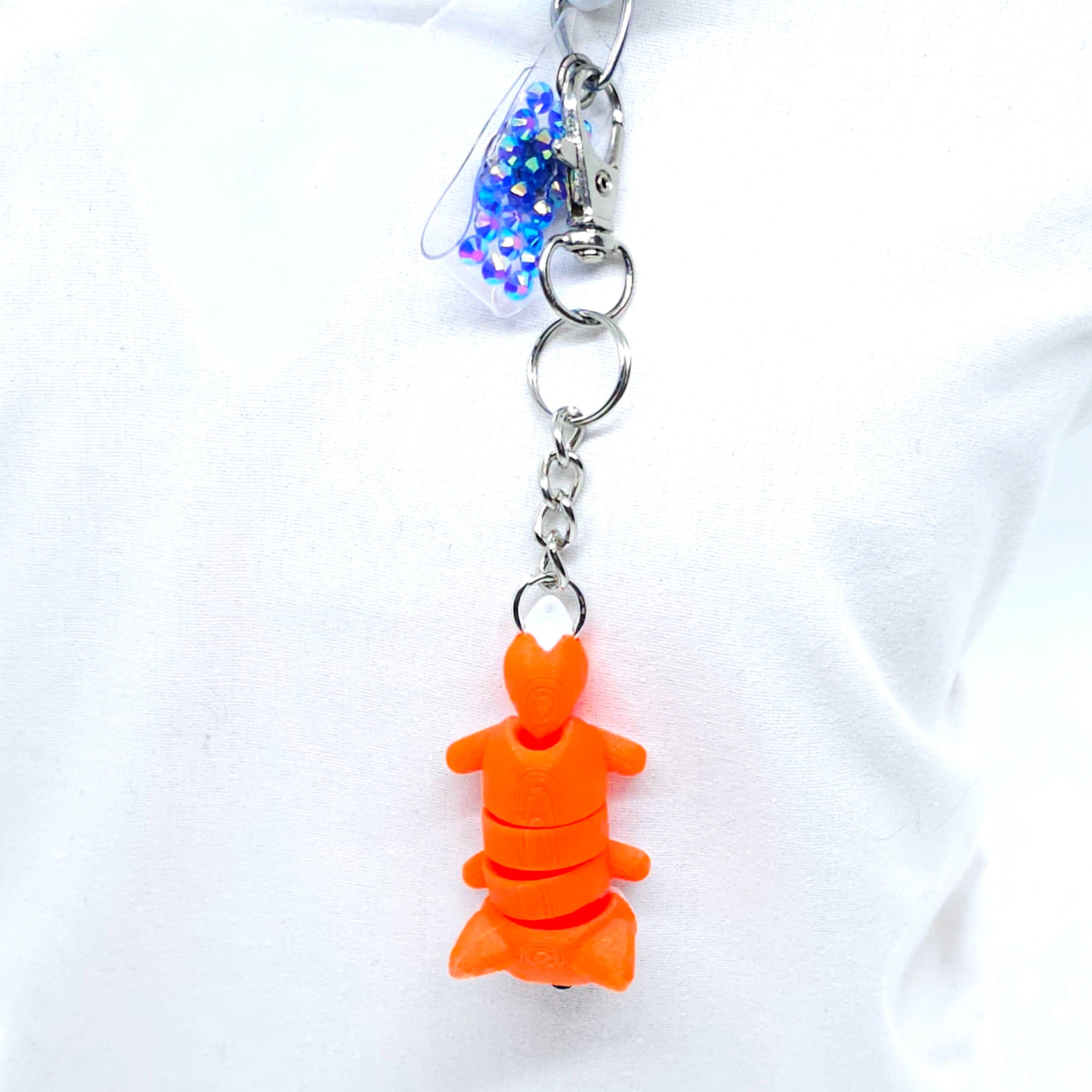 Cute Fox Charm: 3D Printed Fidget Keychain