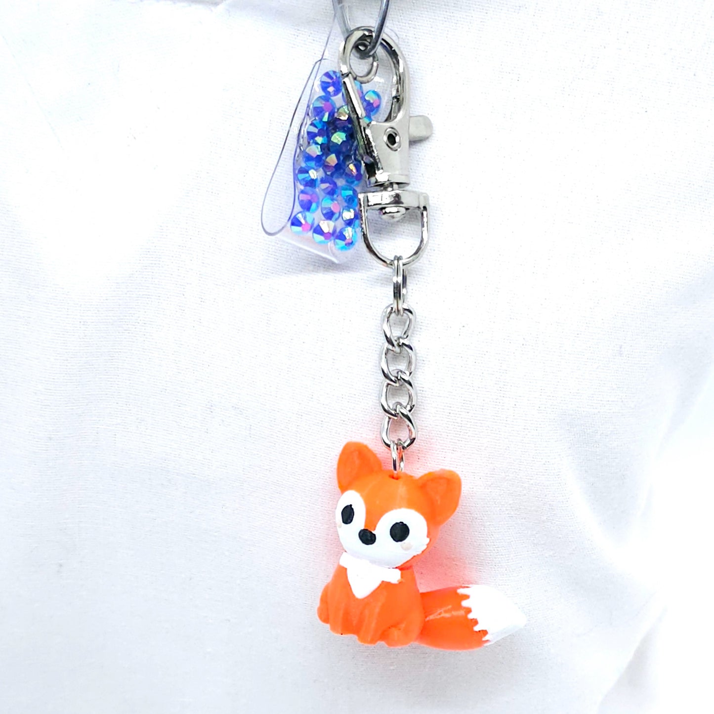 Cute Sitting Fox Charm: 3D Printed Fidget Keychain