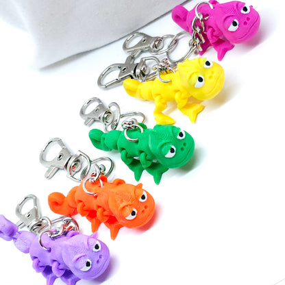 3D Chameleon Fidget Charm: Unique & Colorful Keychain