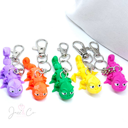 3D Chameleon Fidget Charm: Unique & Colorful Keychain