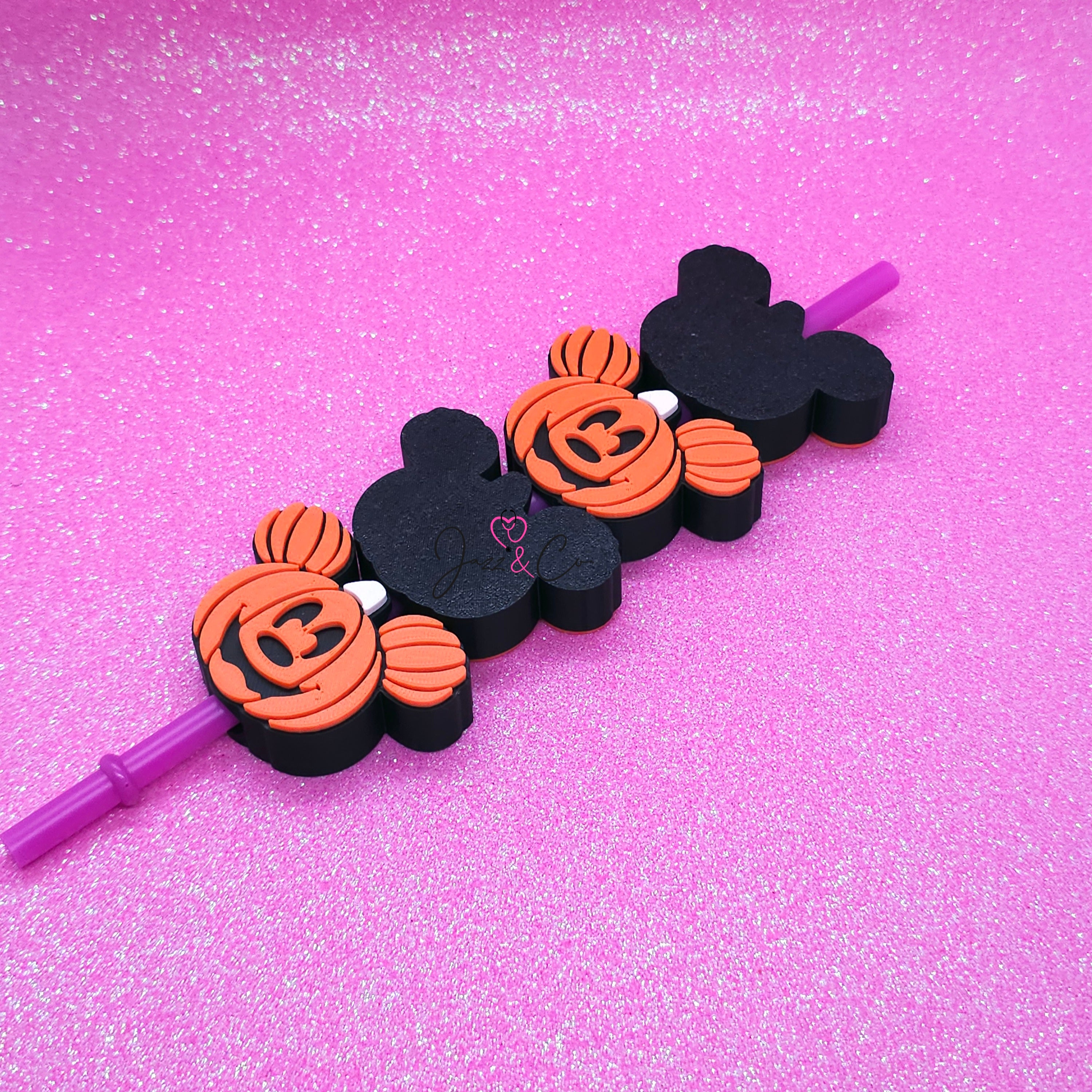 Pumpkin Head Straw Topper