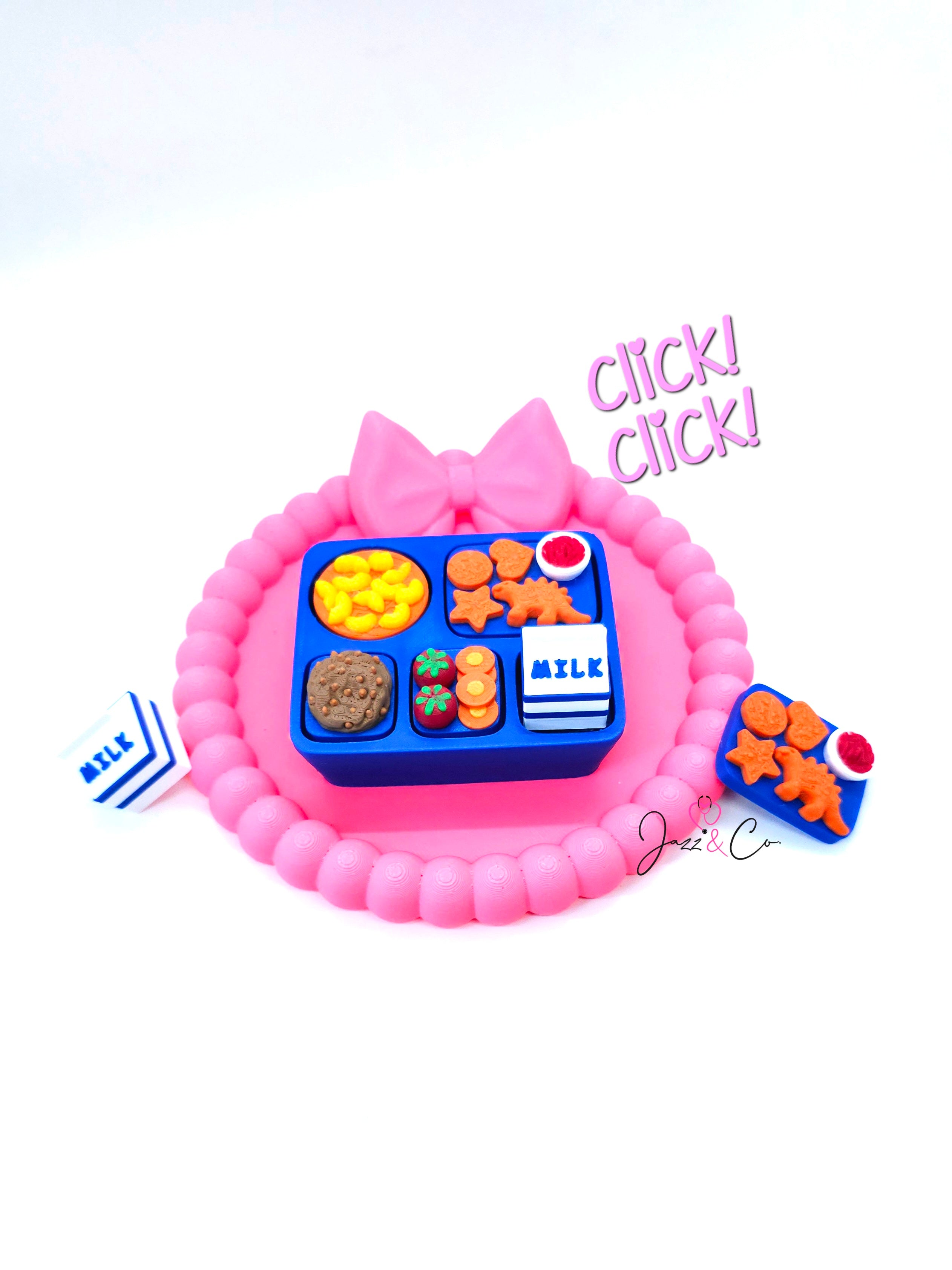 School Lunch Tray Fidget Clicker Keychain