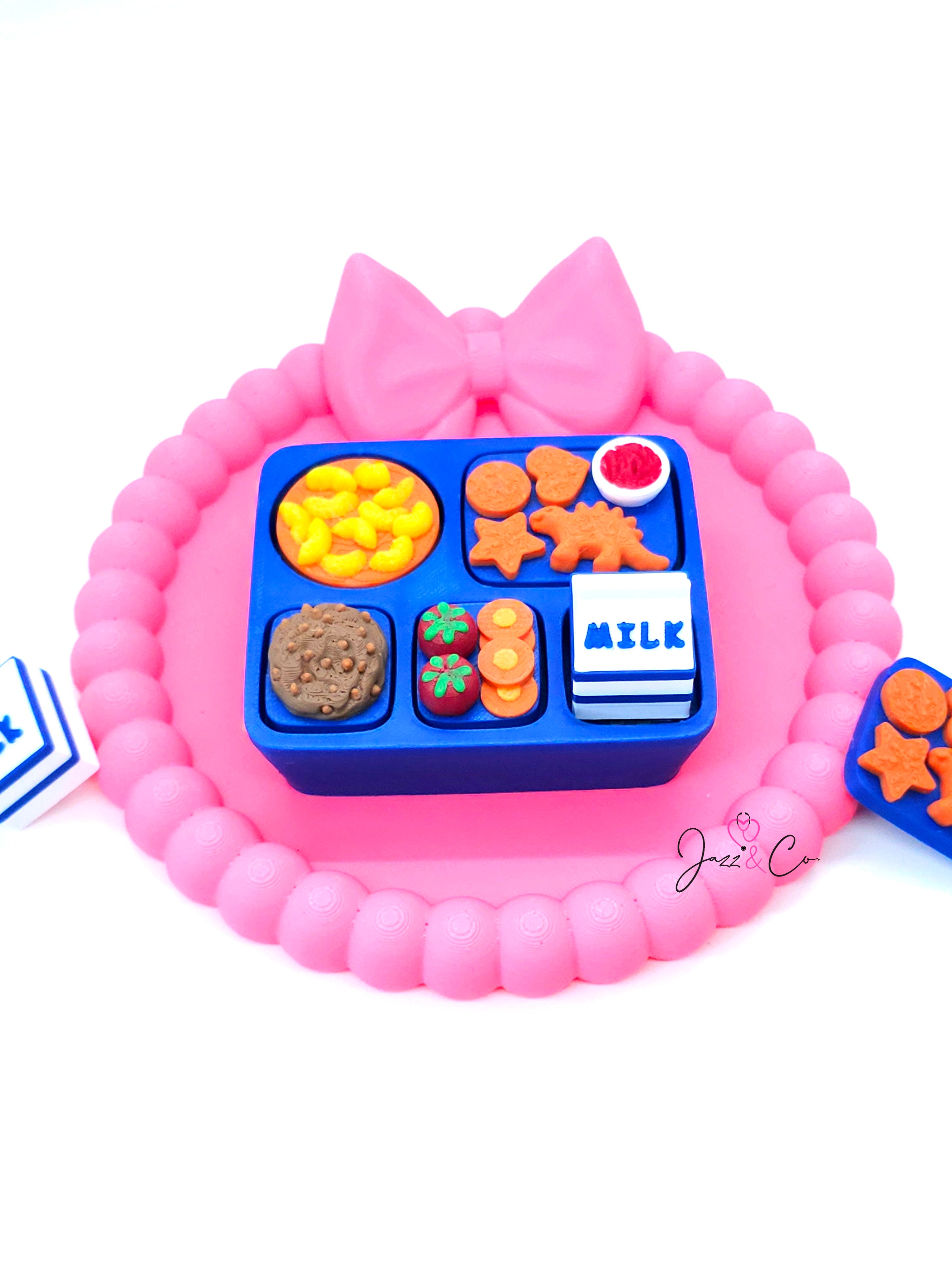 School Lunch Tray Fidget Clicker Keychain