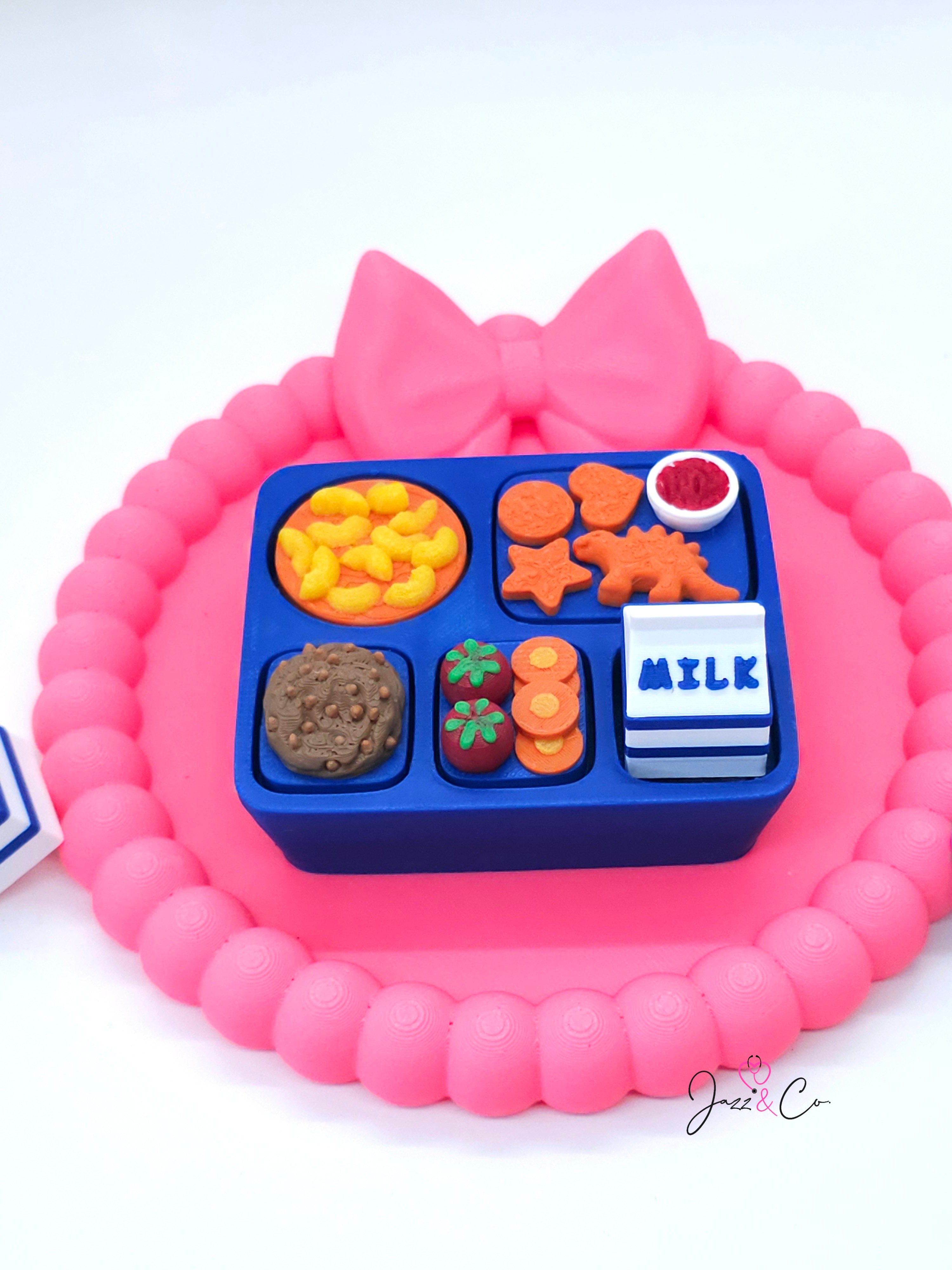 School Lunch Tray Fidget Clicker Keychain