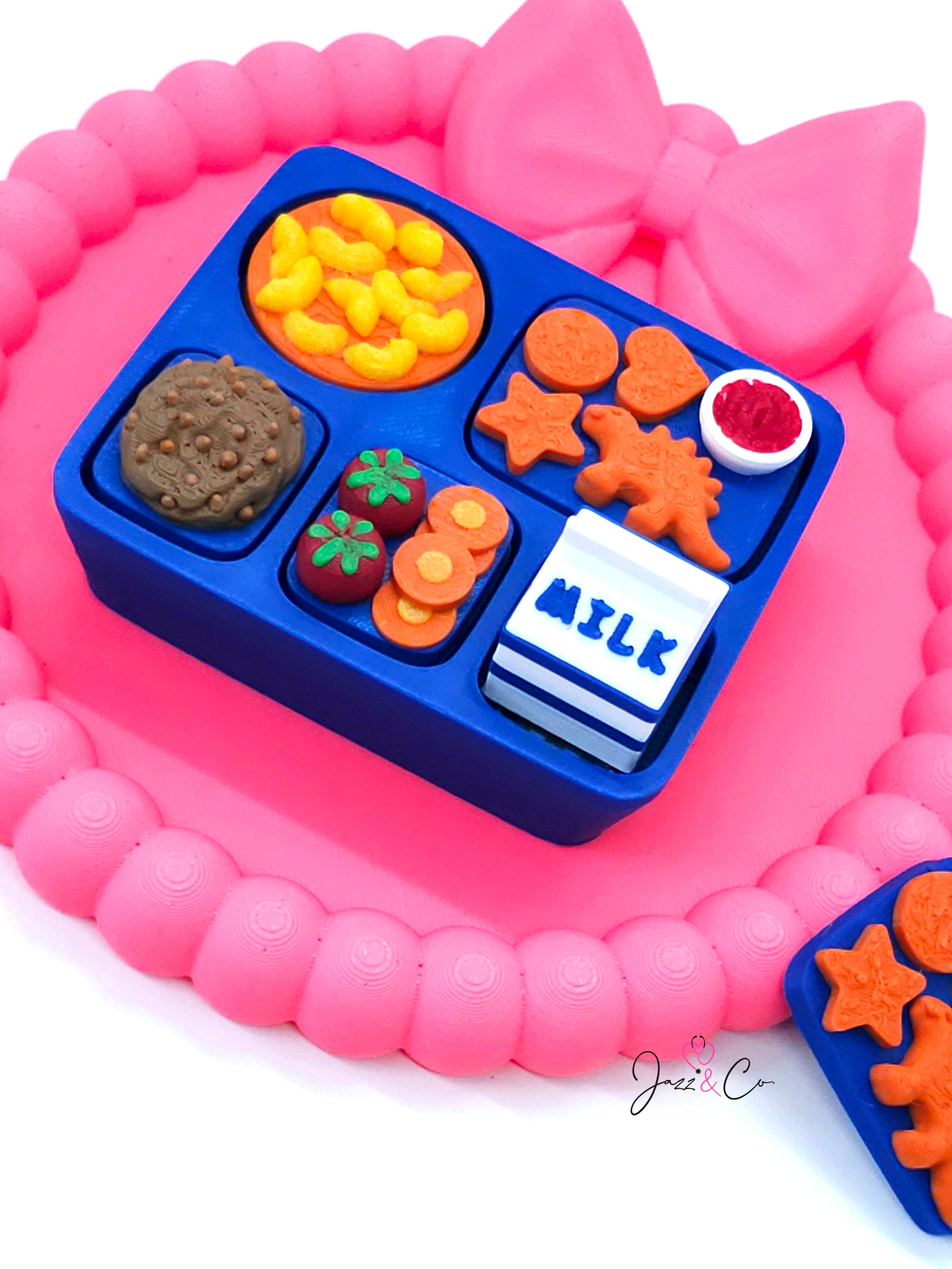 School Lunch Tray Fidget Clicker Keychain