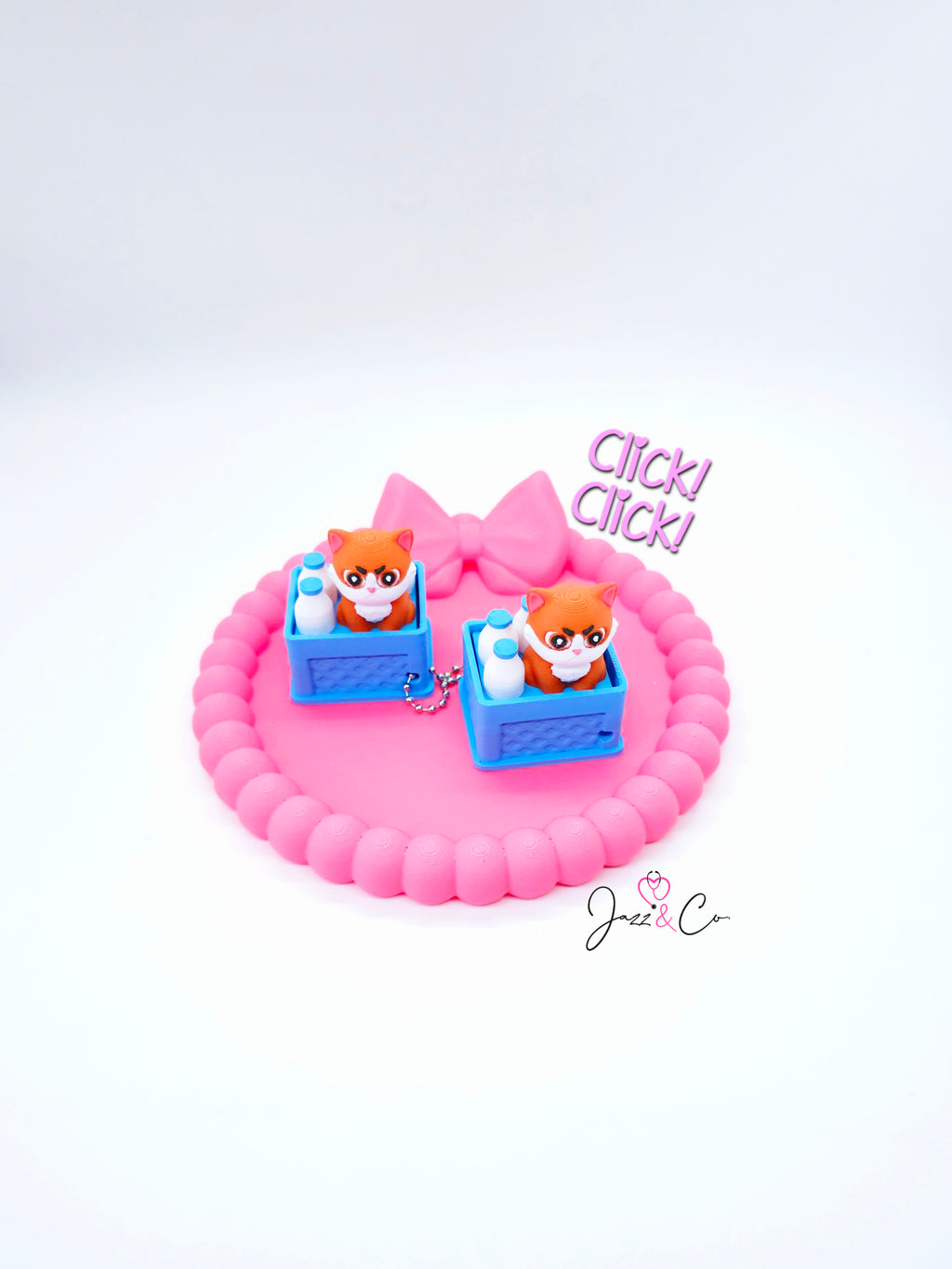 Grumpy Cat Crate Fidget Clicker Keychain