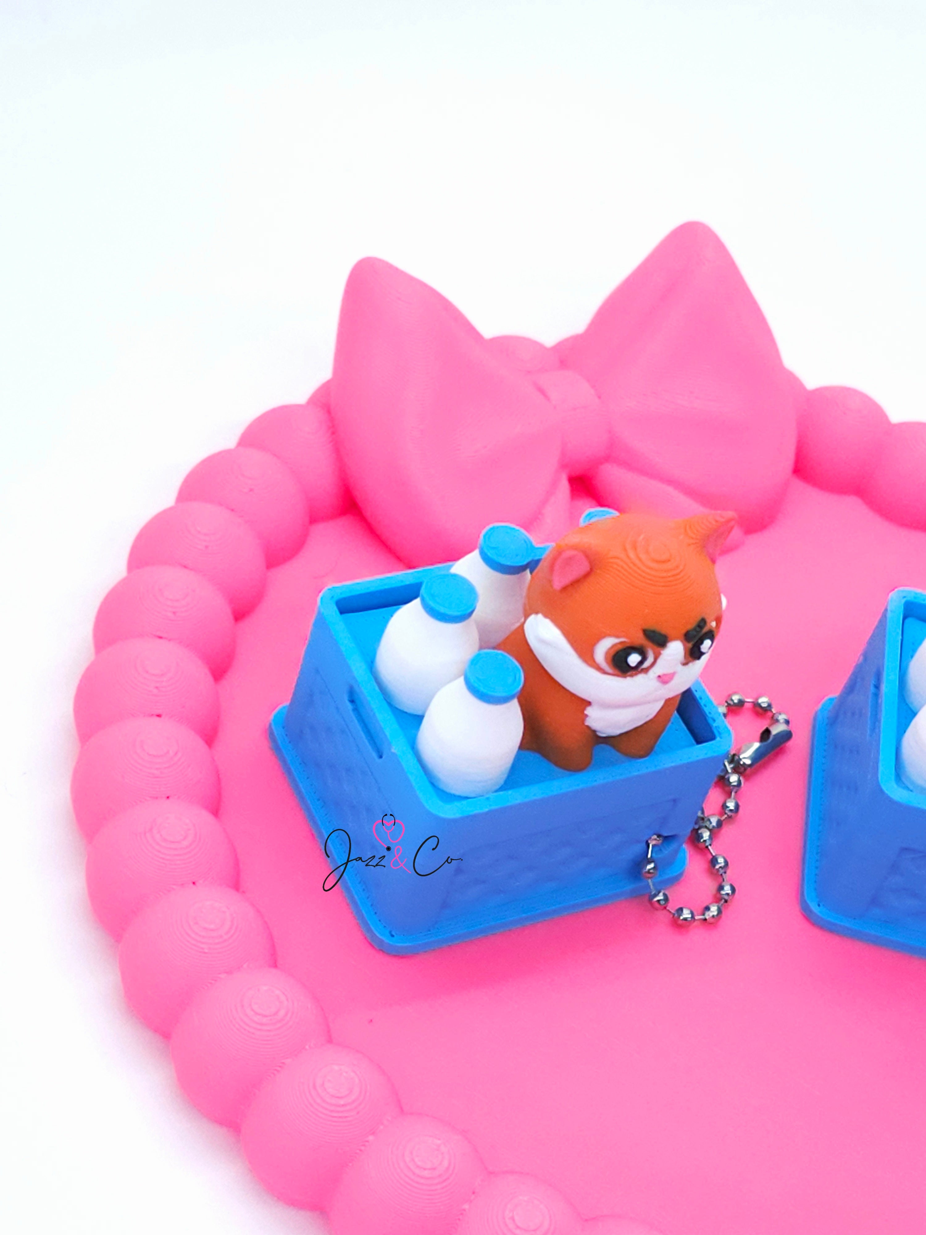 Grumpy Cat Crate Fidget Clicker Keychain