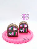 Miniature Bookshelf Keychain Charm Clicker