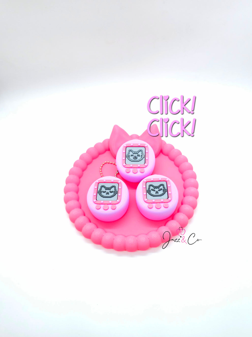Virtual Pet Cat Fidget Clicker Keychain