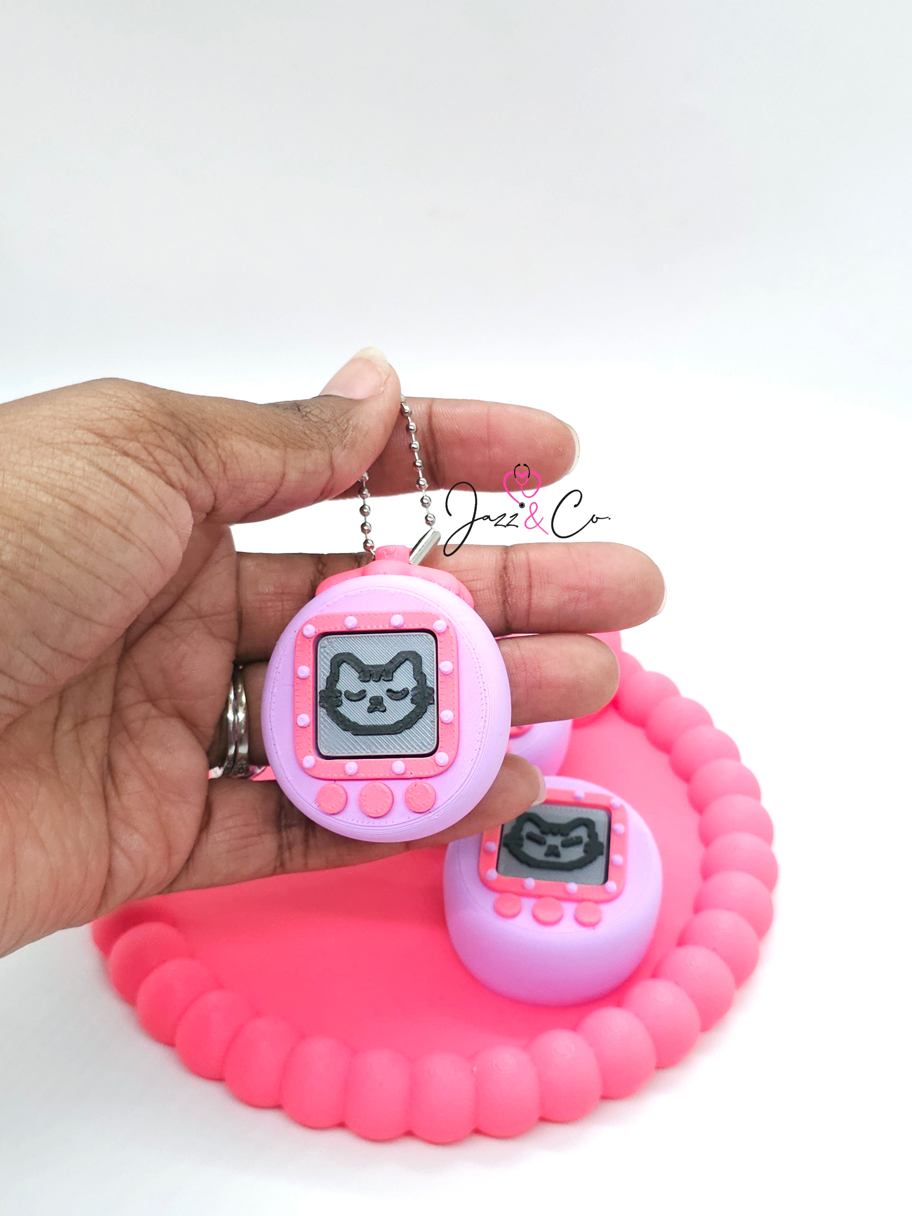 Virtual Pet Cat Fidget Clicker Keychain