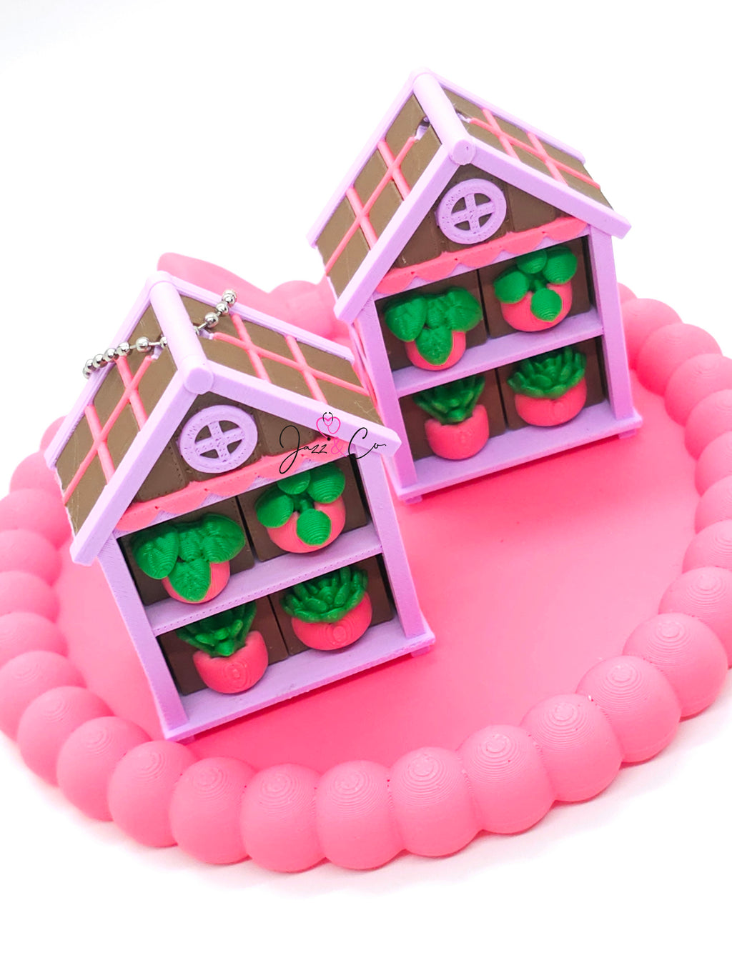 Greenhouse Succulent Fidget Clicker Keychain