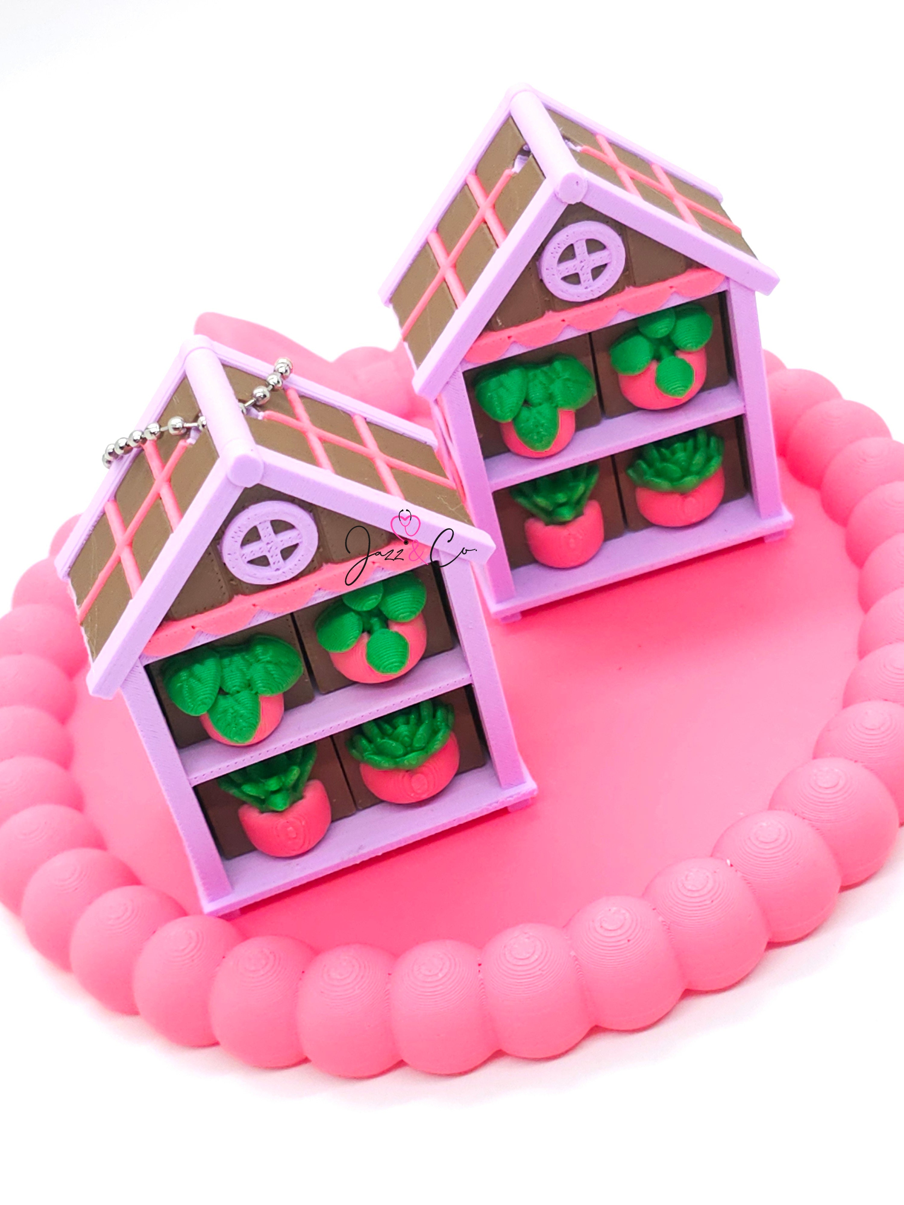 Greenhouse Succulent Fidget Clicker Keychain