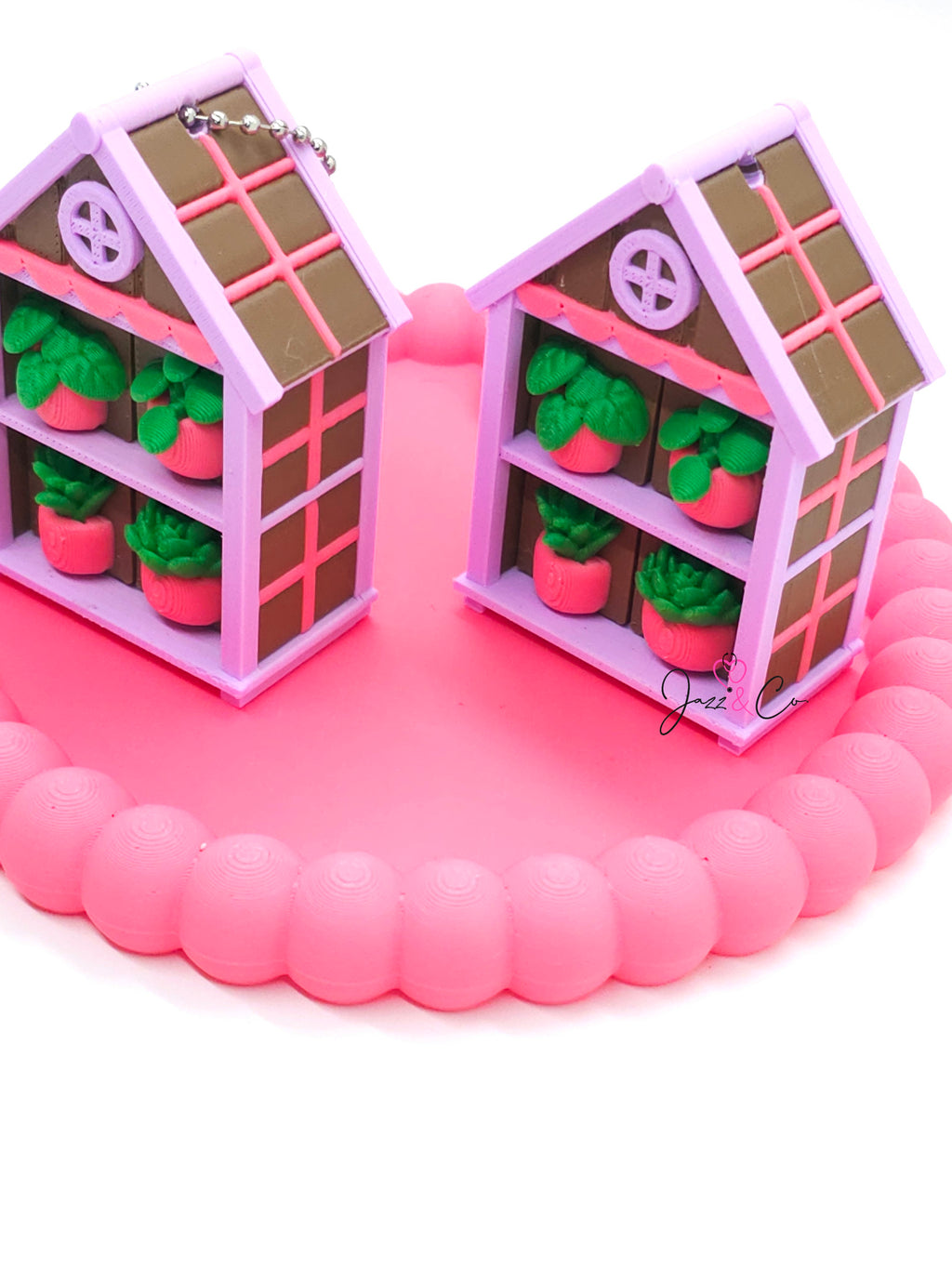 Greenhouse Succulent Fidget Clicker Keychain