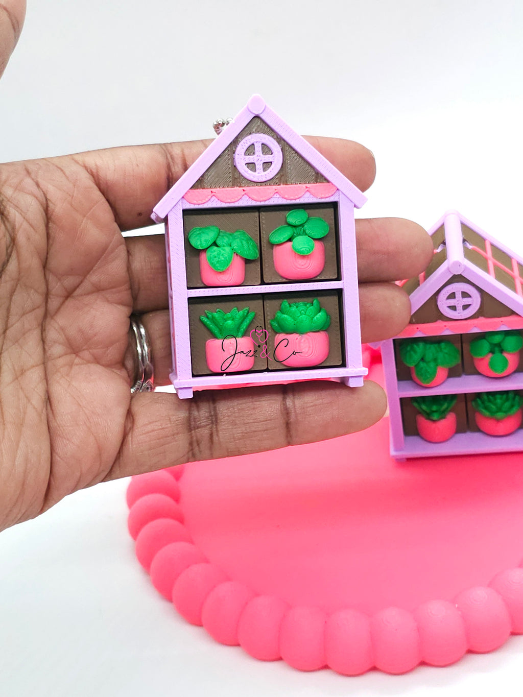 Greenhouse Succulent Fidget Clicker Keychain
