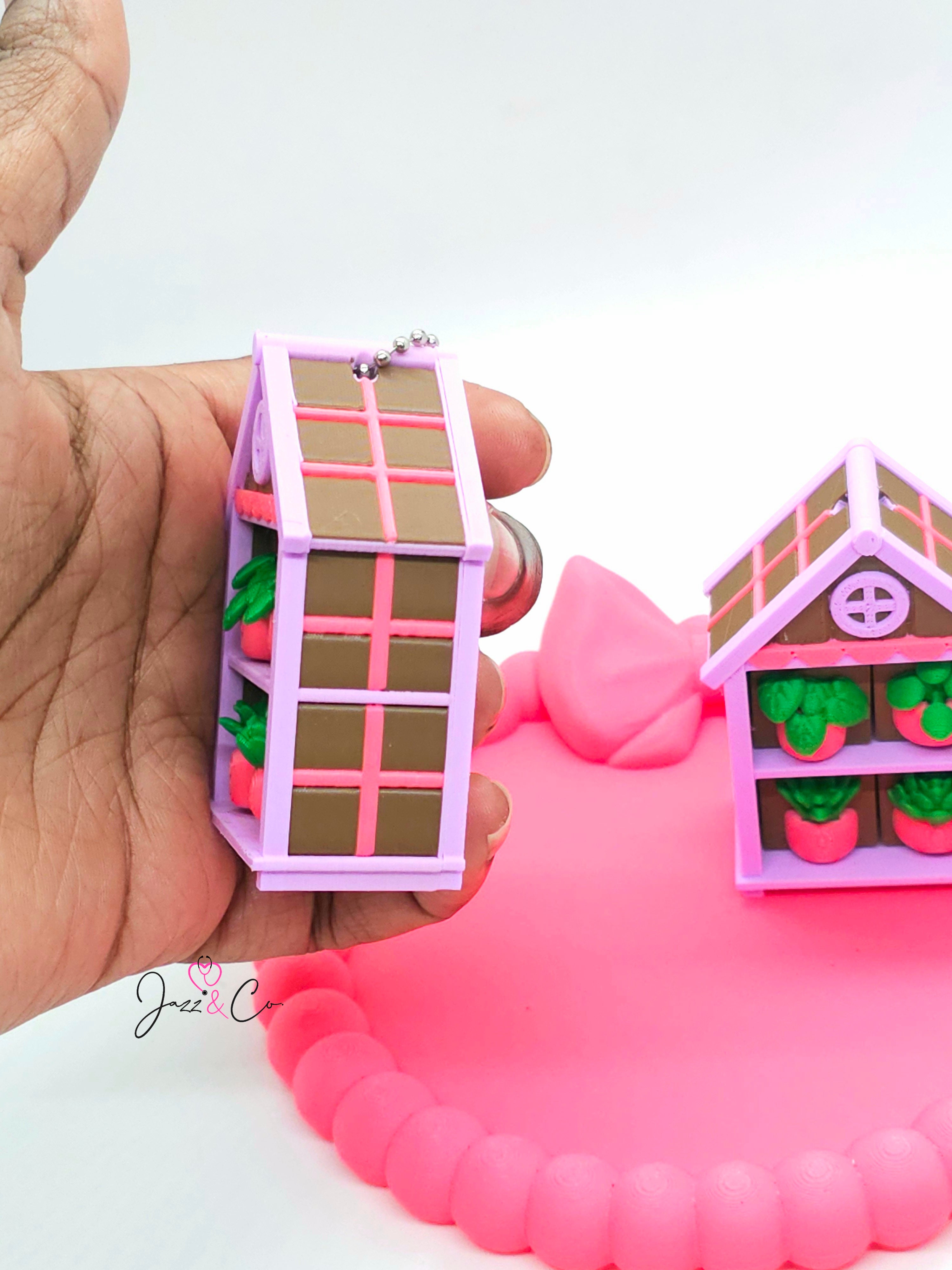 Greenhouse Succulent Fidget Clicker Keychain