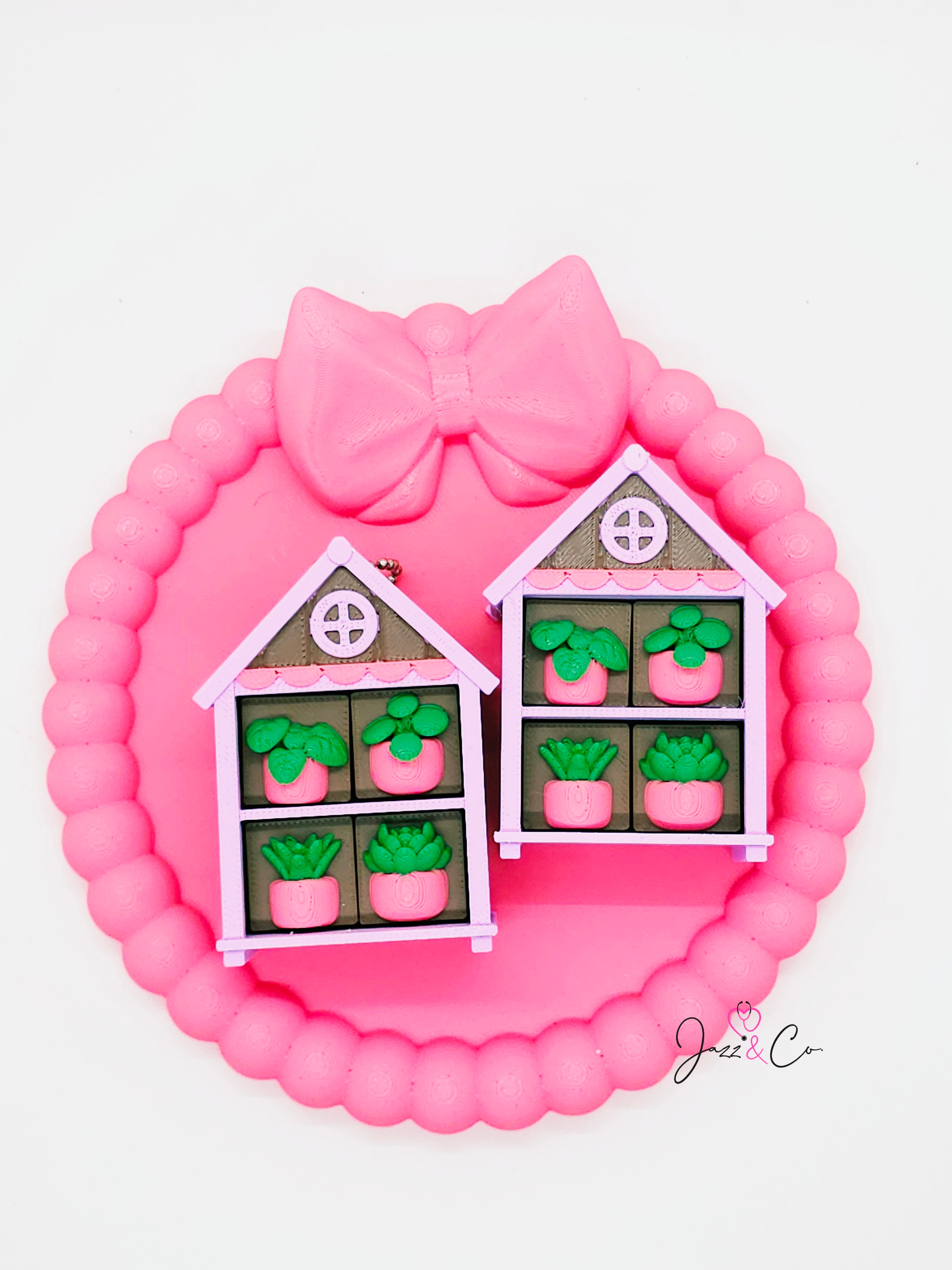 Greenhouse Succulent Fidget Clicker Keychain