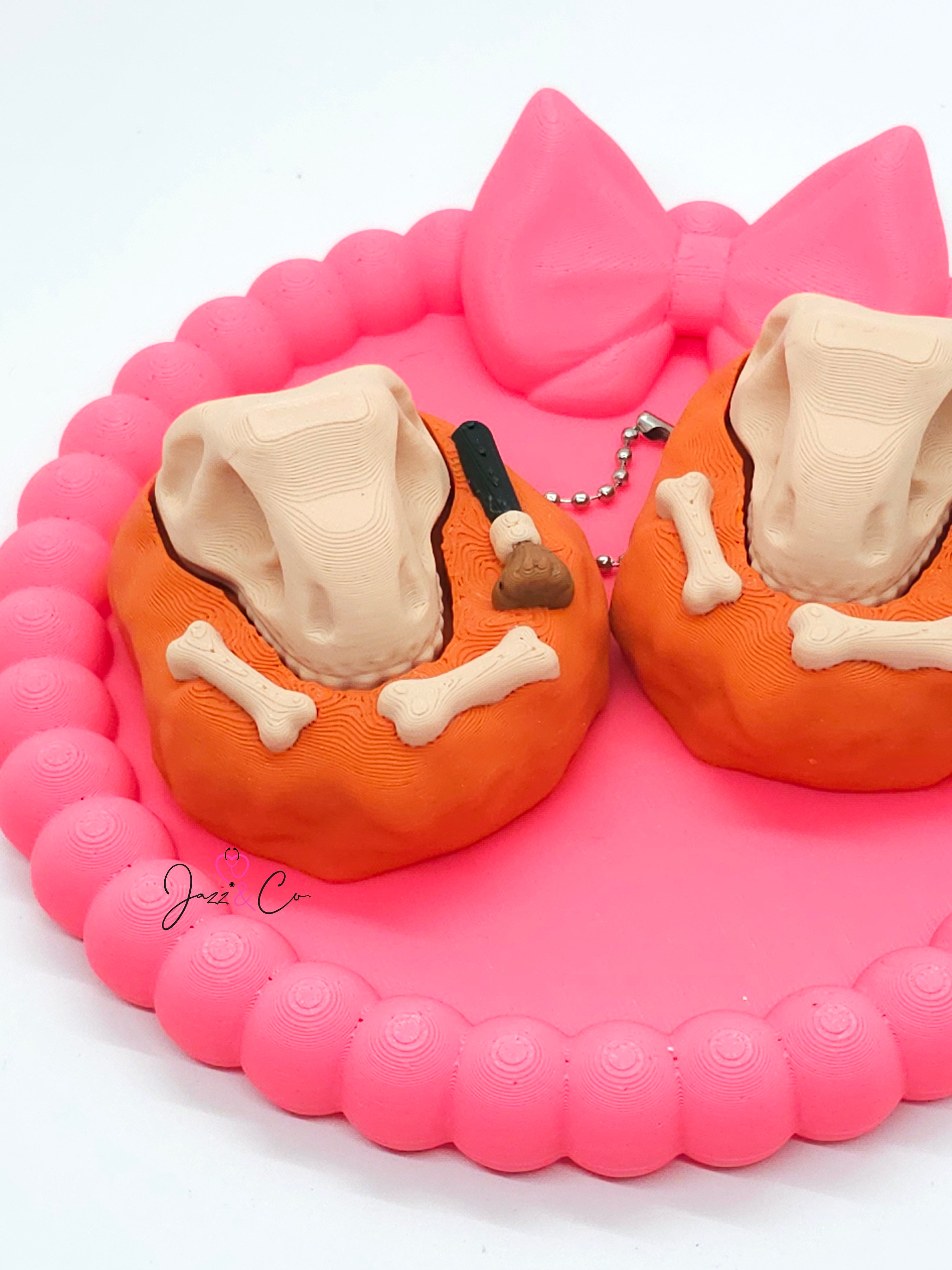 Dinosaur Skull Fidget Clicker Keychain