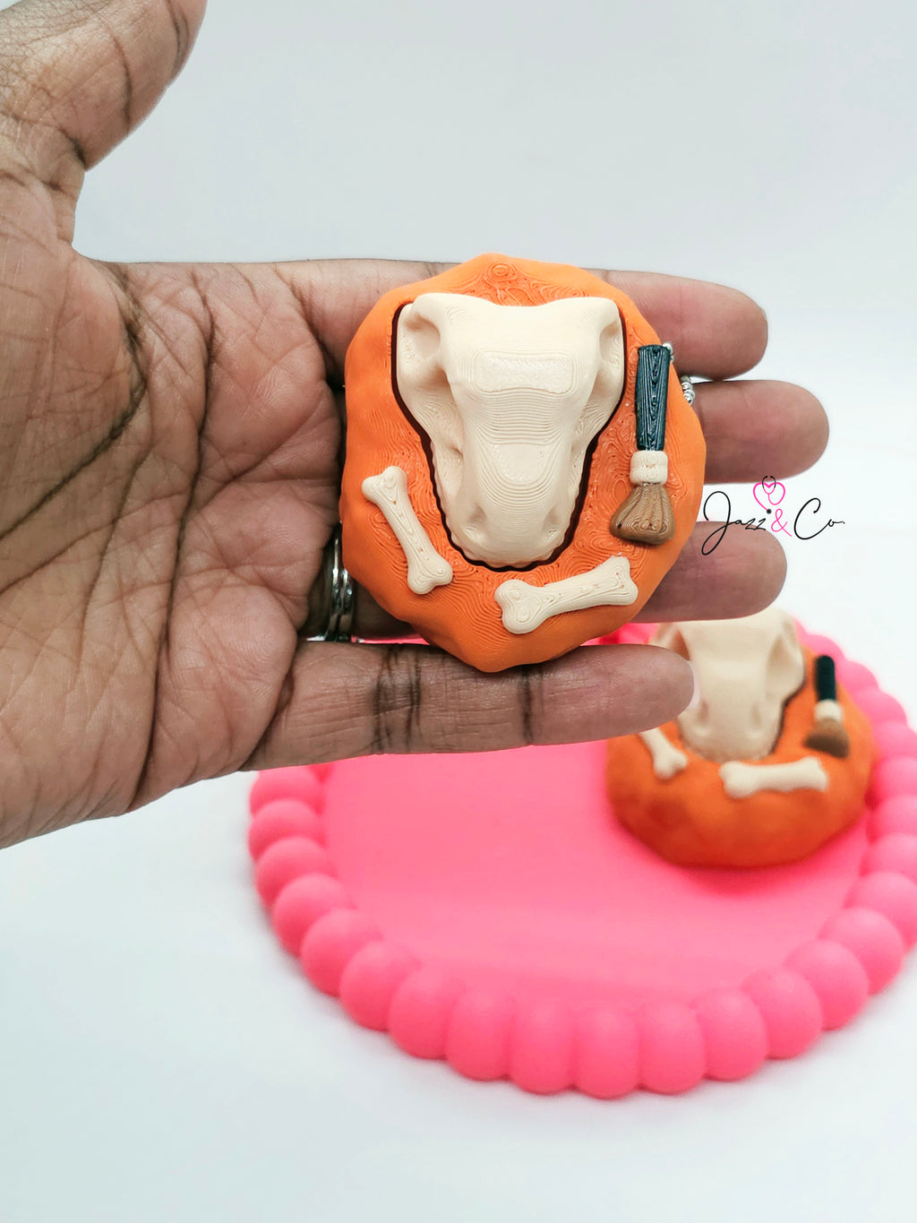 Dinosaur Skull Fidget Clicker Keychain