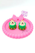 Capybara Garden Barrel Fidget Clicker Keychain