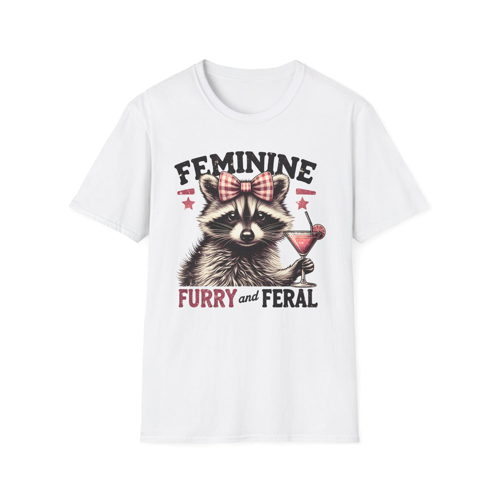 Feminine Furry and Feral Raccoon T-Shirt