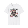 Feminine Furry and Feral Raccoon T-Shirt