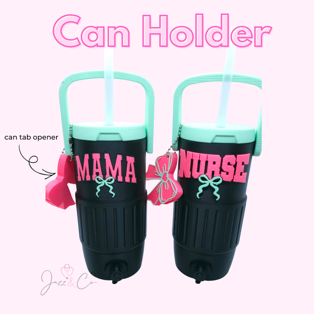 3D Printed Can Cooler with Tab Opener, Slim & Standard Can Holder