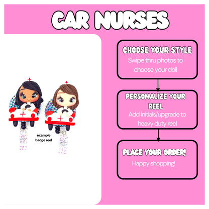 Nurse In Car Badge Reel