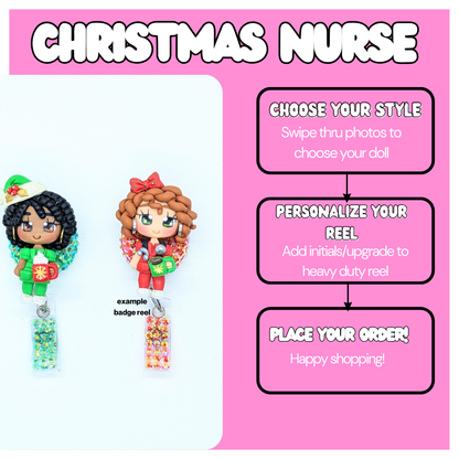 New Christmas Nurse Badge Reel