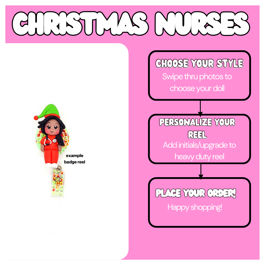 Christmas Nurse Badge Reel