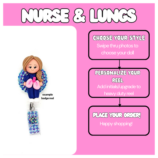 Nurse with Lung Badge Reel