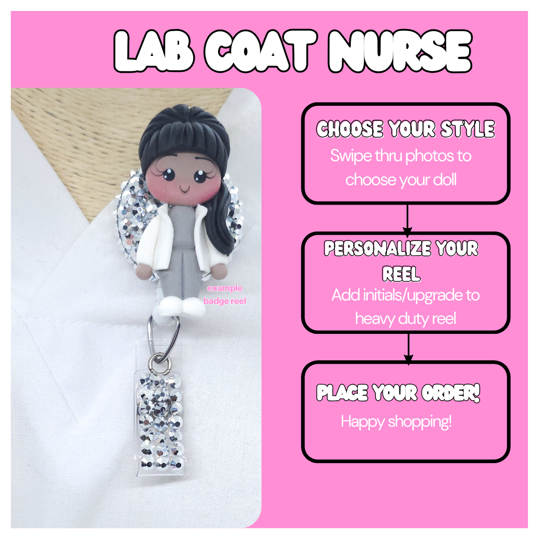 Lab Coat Nursing Badge Reel