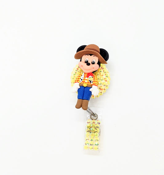 Cowboy Mouse Badge Reel