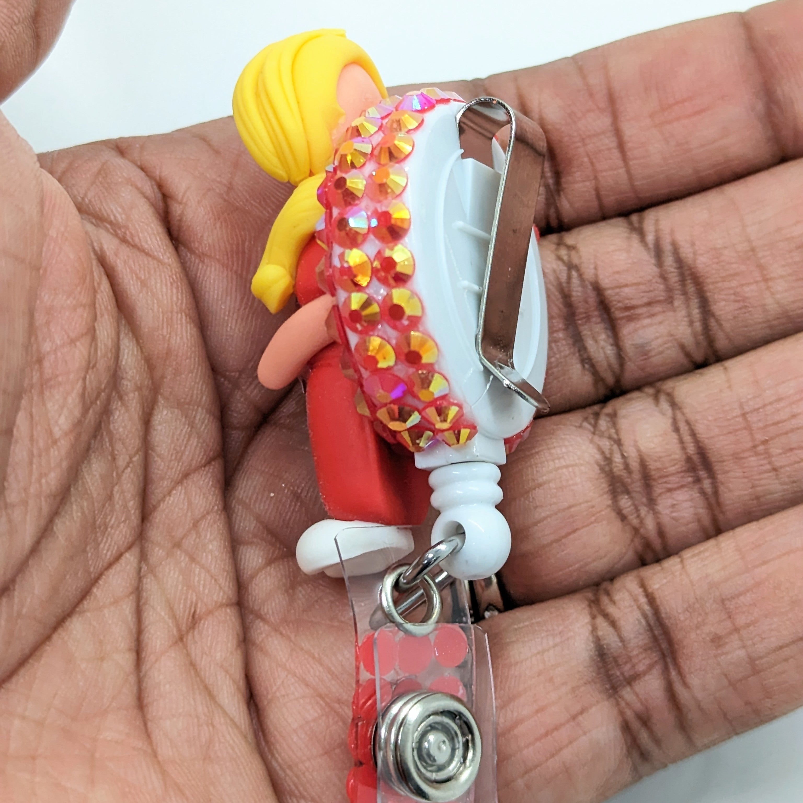 Nurse with Clipboard Badge Reel